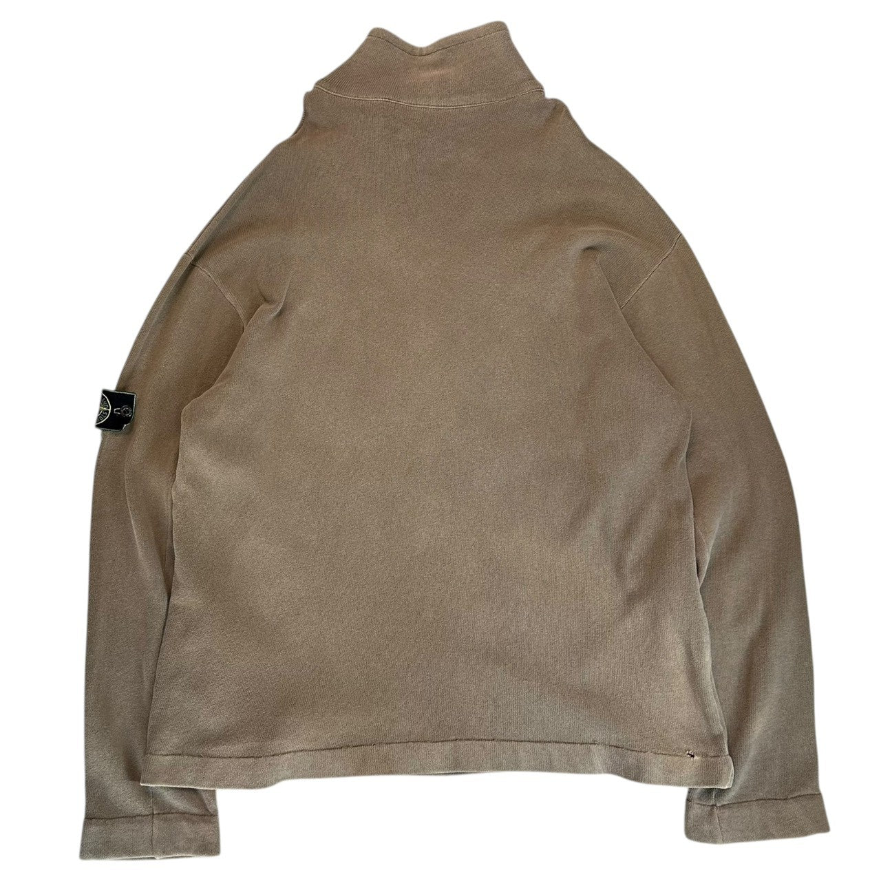 STONE ISLAND(ストーンアイランド) 98AW Half-Zip & Button Sweatshirt Pullover Shirt ハーフジップ＆ボタン スウェット プルオーバー シャツ 29156E43 L ベージュ 90's 90年代 アーカイブ