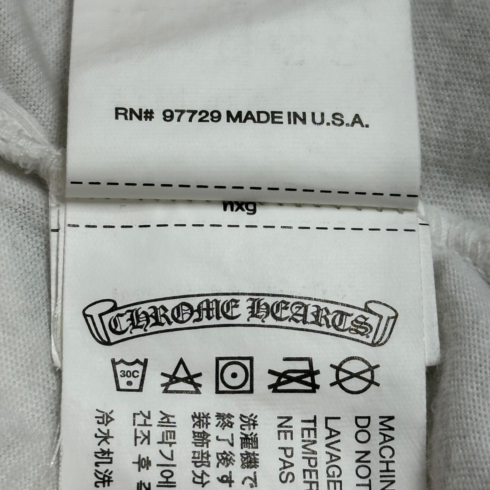 CHROME HEARTS(クロムハーツ) Scroll Label L/S T-Shirt スクロール ラベル 長袖 Tシャツ M ホワイト クロムハーツジャパンタグ