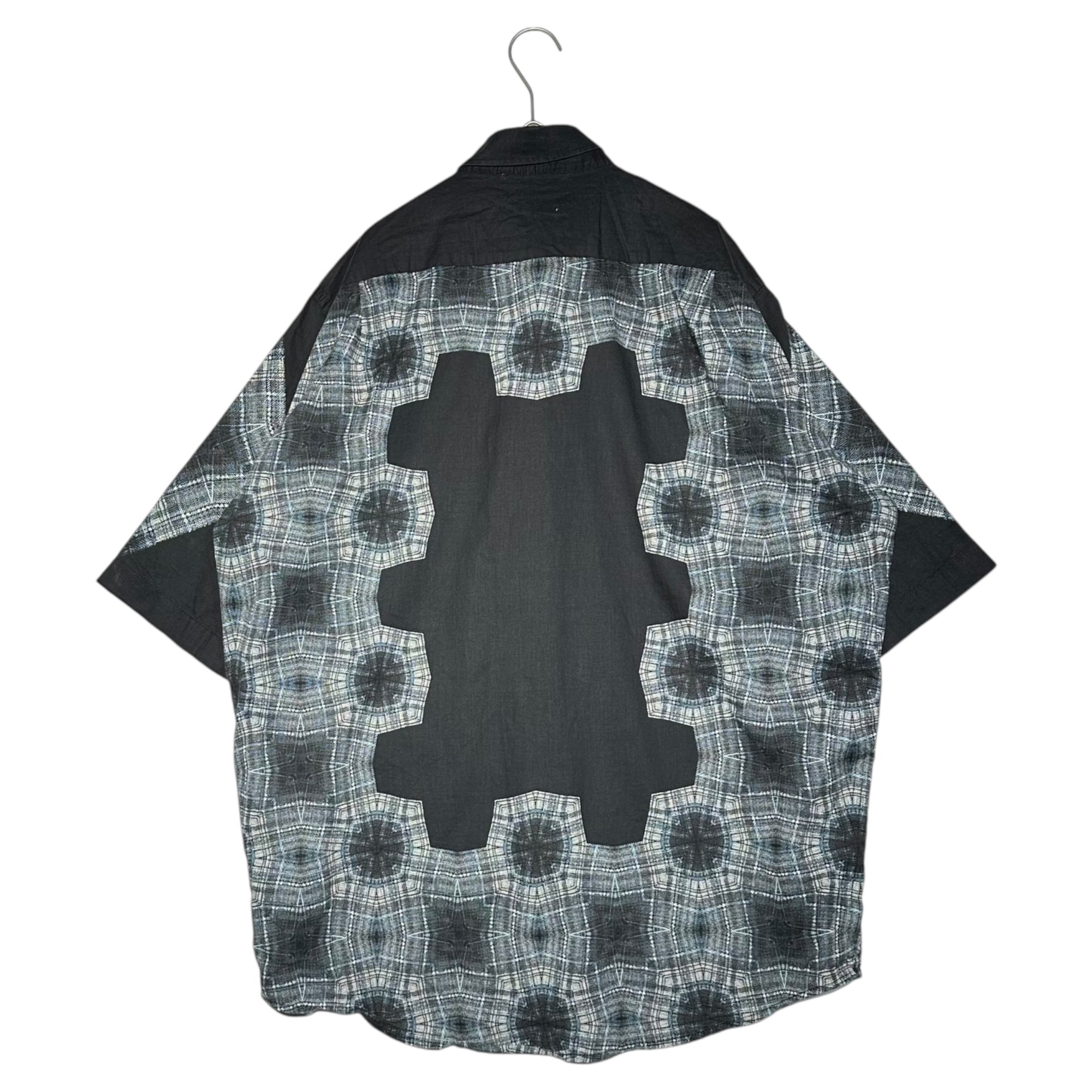 Acne Studios(アクネストゥディオズ) 22AW Kaleidoscope Check S/S Shirt 万華鏡 チェック 半袖 シャツ FN-MN-SGIR000565 44(S~M程度) ブラック×ネイビー