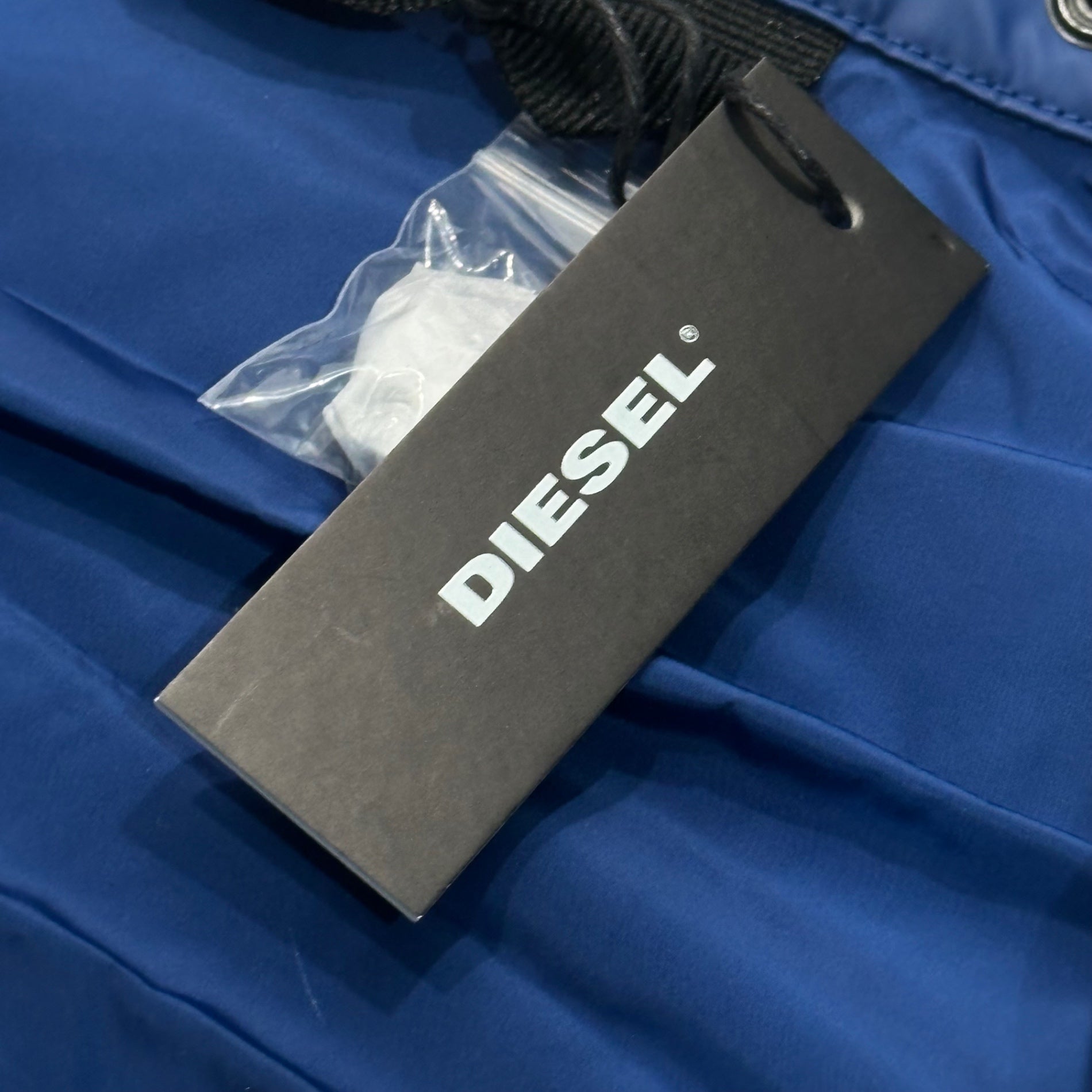 DIESEL(ディーゼル) J-RODDY JACKET リフレクティブ 切替 オーバーサイズ フーデッド ジャケット A02128 S ネイビー×ブルー J-RODDY JACKET