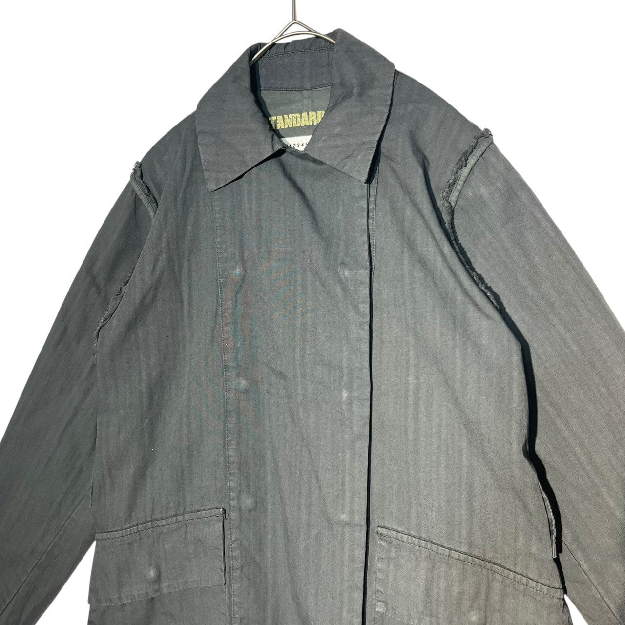 Maison Martin Margiela(メゾン マルタンマルジェラ) 04SS Inside-out double-snap button  work jacket インサイド アウト ダブル スナップ ボタン ワーク ジャケット 01711/0041 36 グレー 00S 本人期 ここのえ  ...