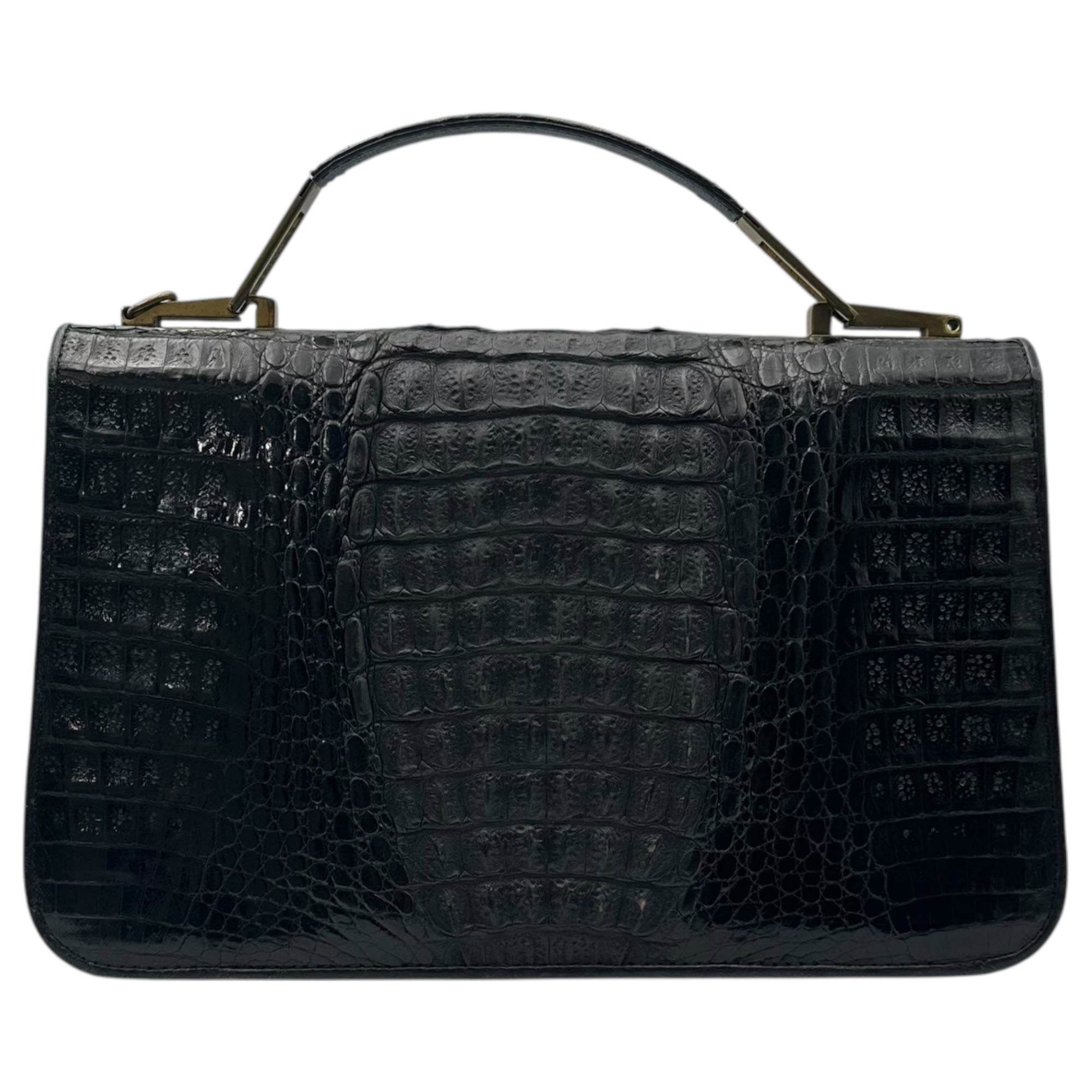 KAIYO(カイヨー) 90's Crocodile Leather Handbag クロコダイル レザー ハンド バッグ ブラック