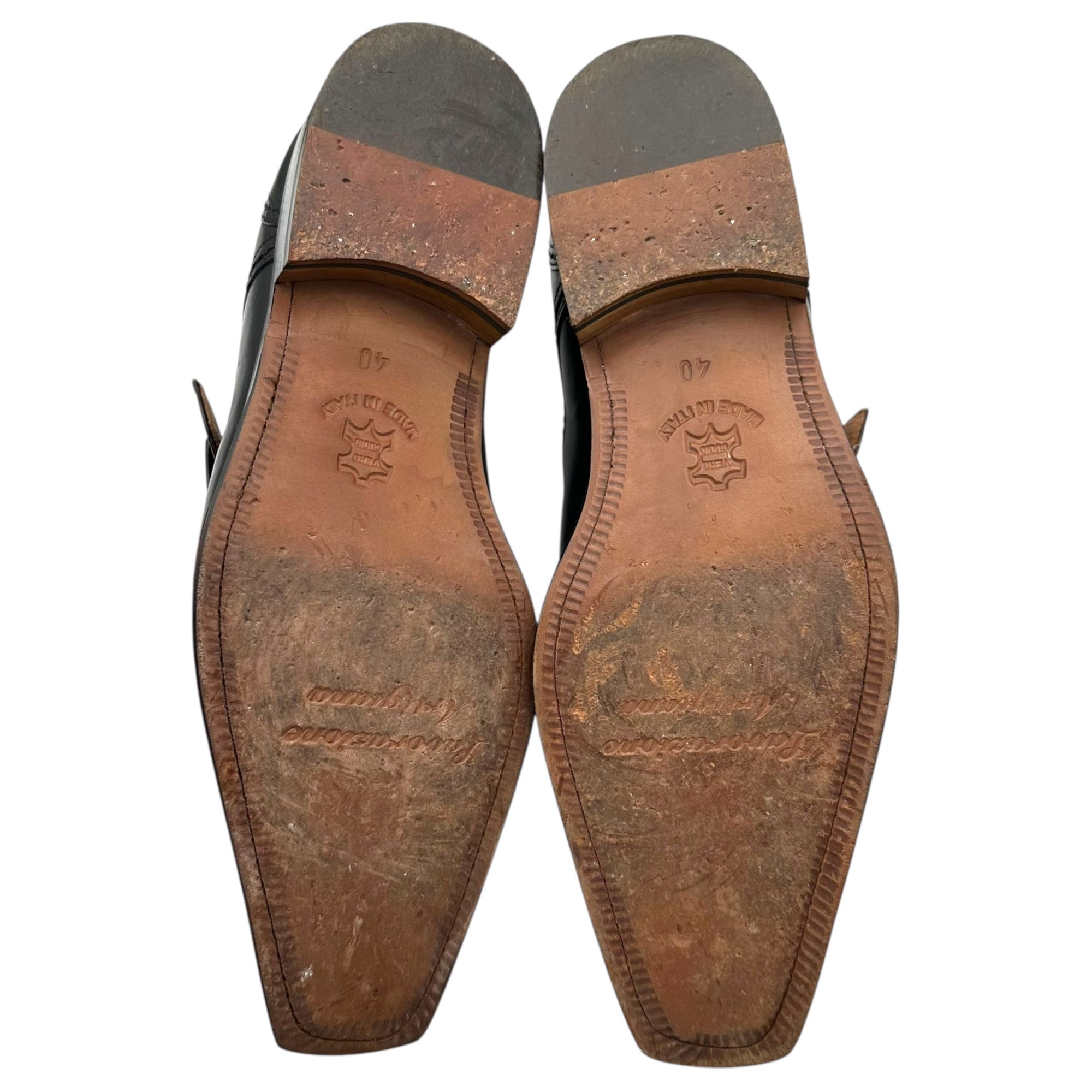 Rosso Fiorentino(ロッソフィオレンティーノ) ITALY made Monk Strap Leather Shoes モンクストラップ レザー シューズ 2609 40(25cm~25.5cm程度) ブラック 革靴 イタリア製