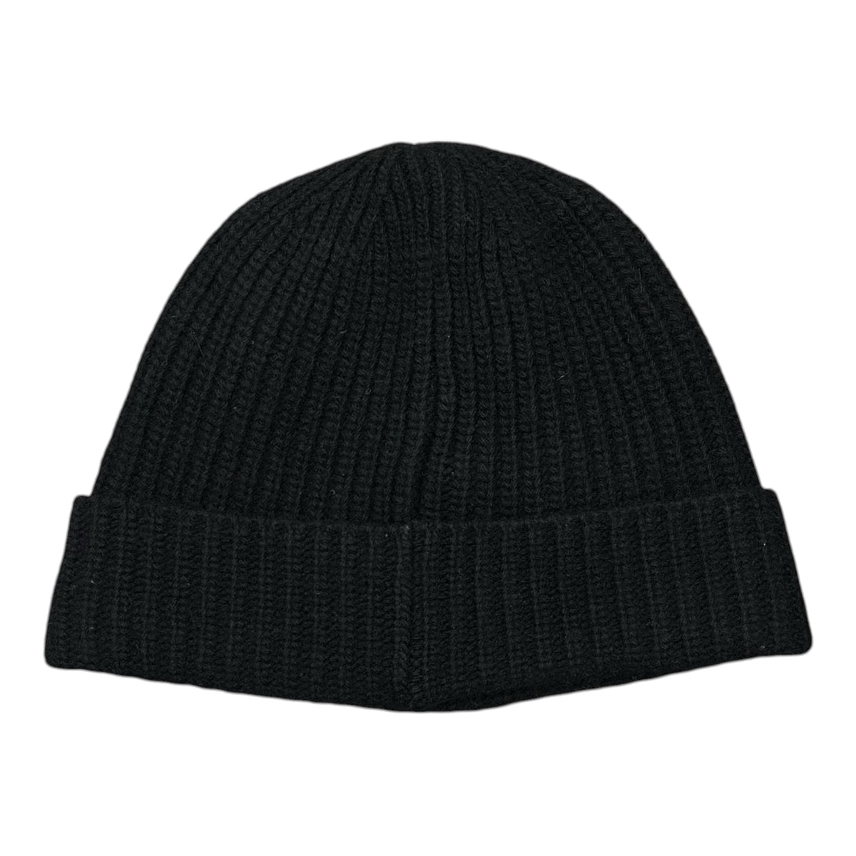 STONE ISLAND(ストーンアイランド) Wool Ribbed Knit Cap Beanie ウール リブ ニット キャップ ビーニー 7915N1085 ブラック
