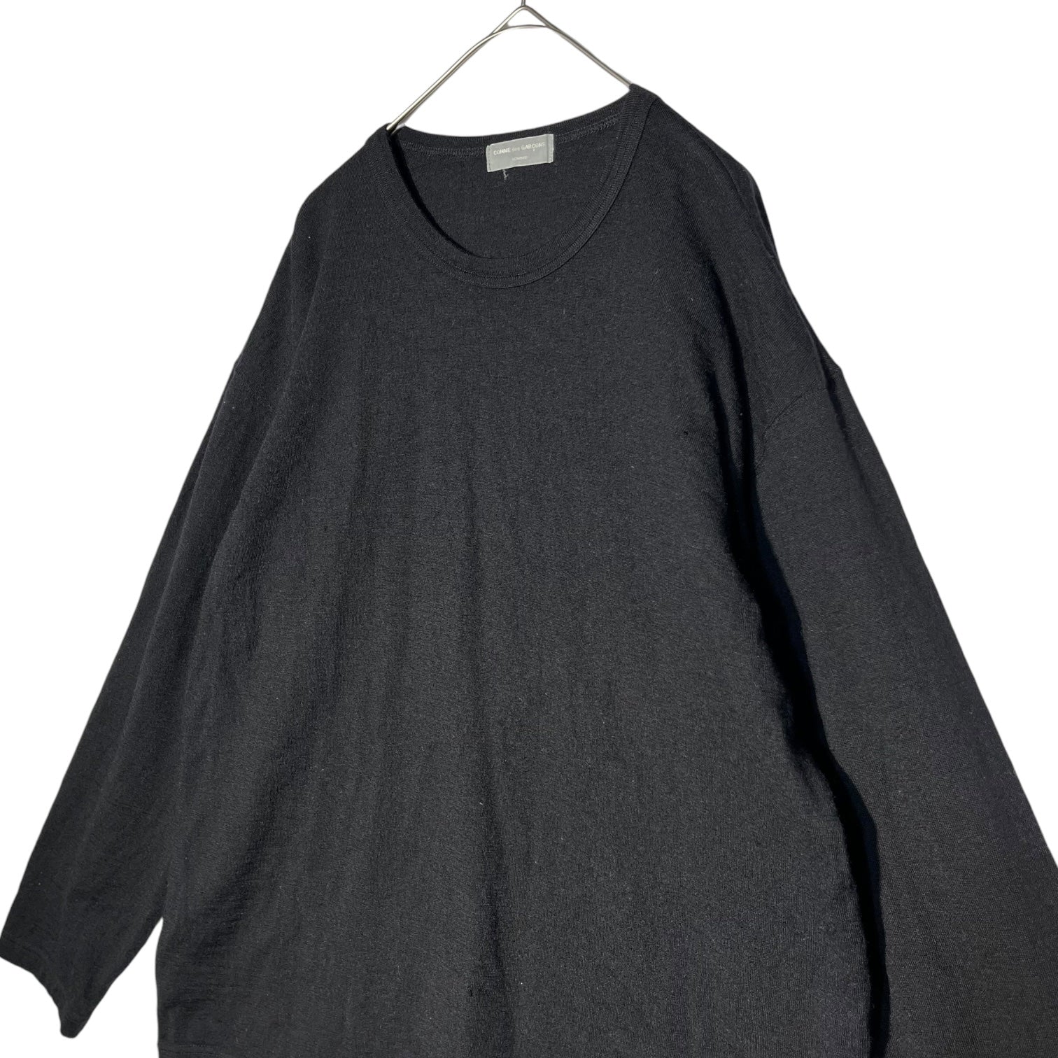 COMME des GARCONS HOMME(コムデギャルソンオム) 90's long sleeve wool cut and sew 90年代 長袖 ウール カットソー HT-040090 FREE ブラック AD1997