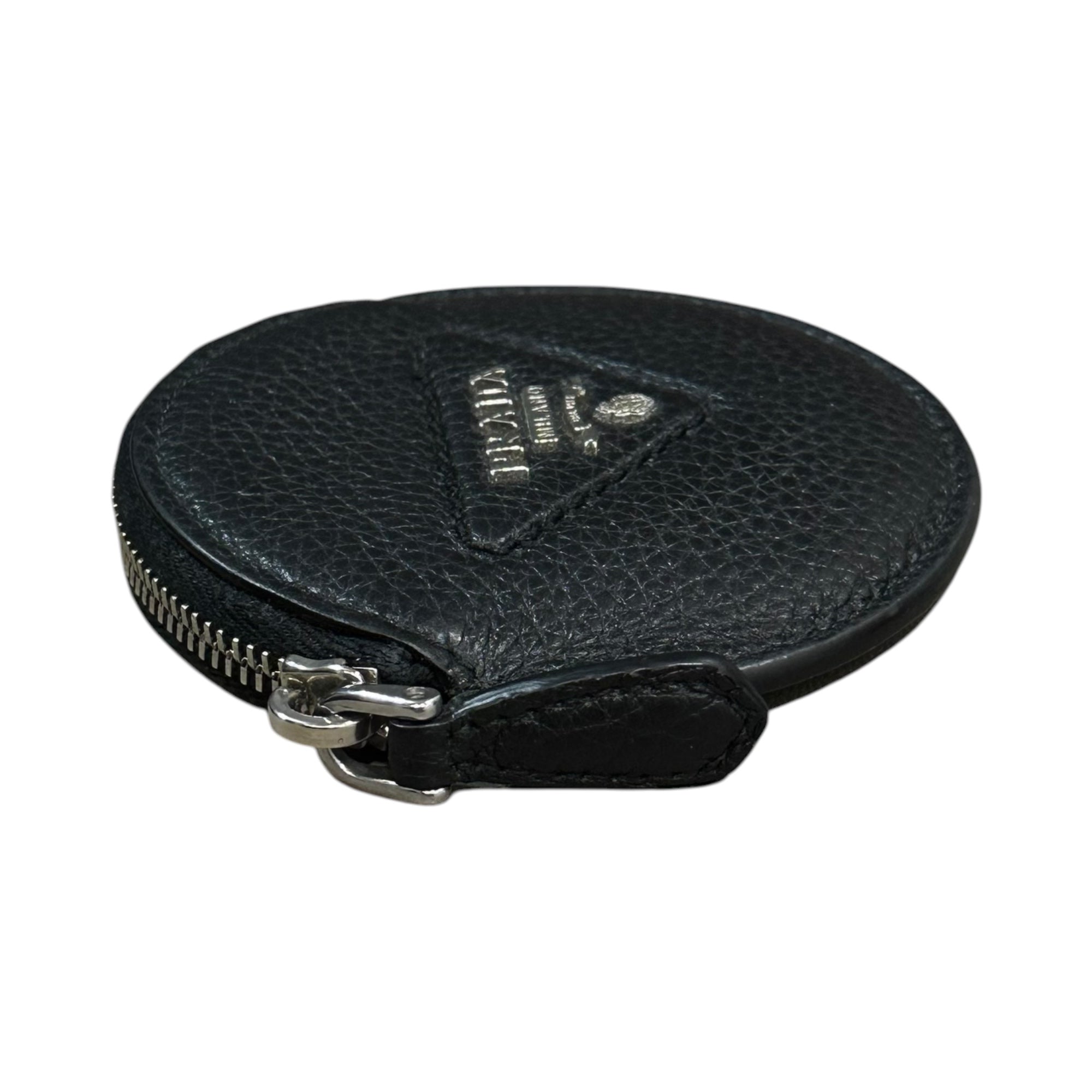 PRADA(プラダ) Vitello Daino Leather Round Coin Purse ヴィッテロダイノレザー コインケース 1MM006 ブラック 財布