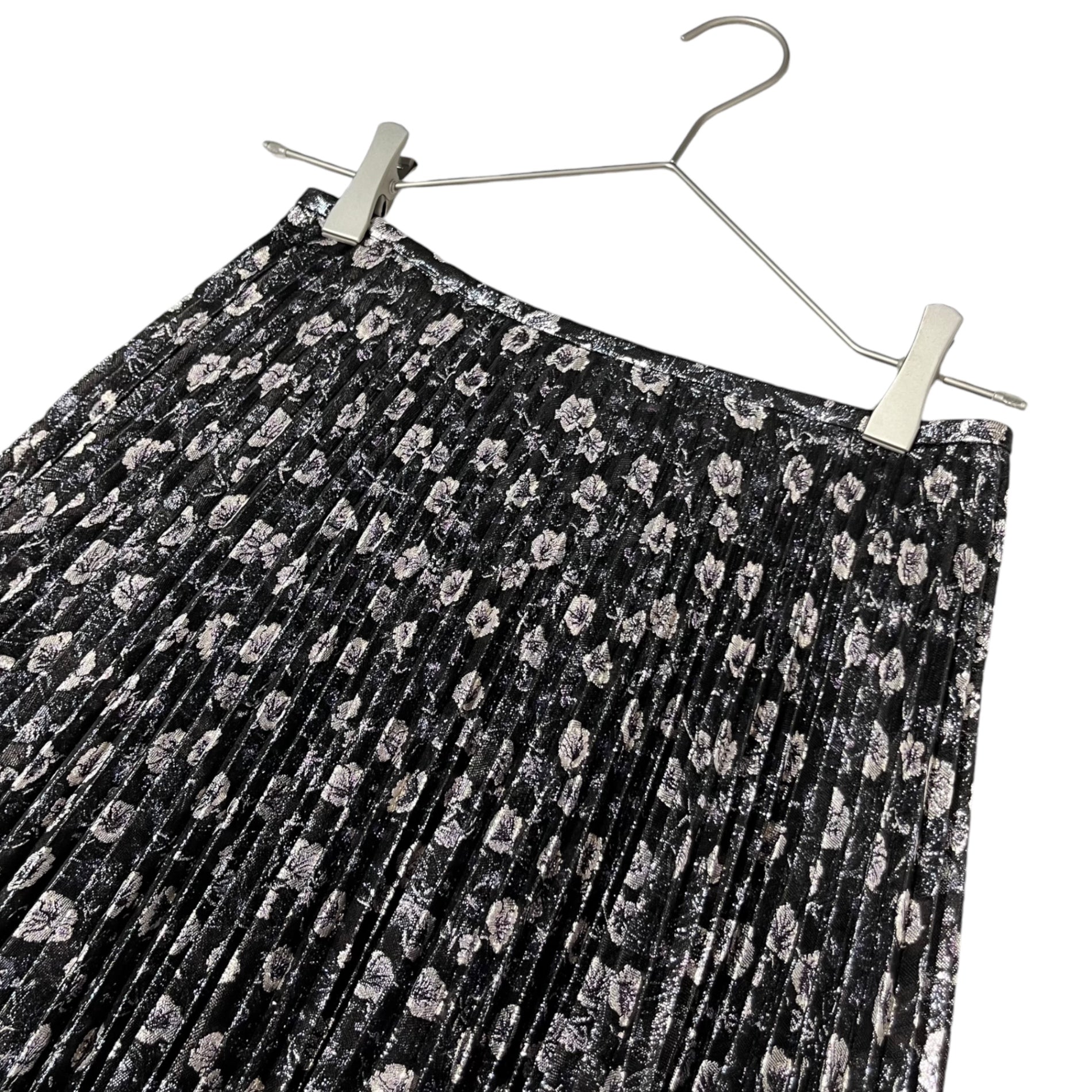 PRADA(プラダ) 18SS Lame pleated jacquard skirt ラメ プリーツ ジャガード スカート P166N 36(S程度) ブラック×シルバー