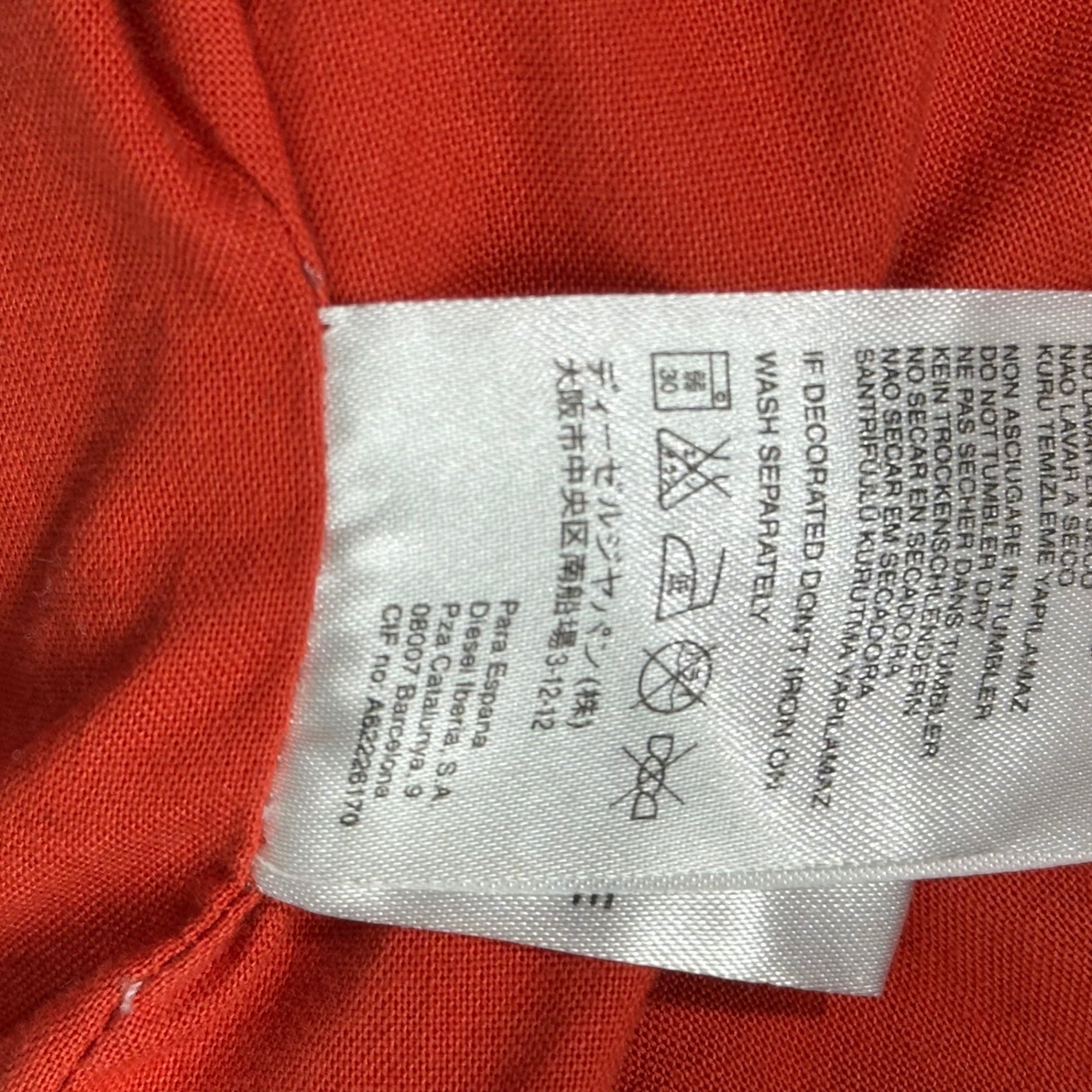 DIESEL(ディーゼル) ”BORN TO RIDE ROADHOGS” Corduroy Zip-Up Jacket コーデュロイ ジップアップ ジャケット Ｍ オレンジ