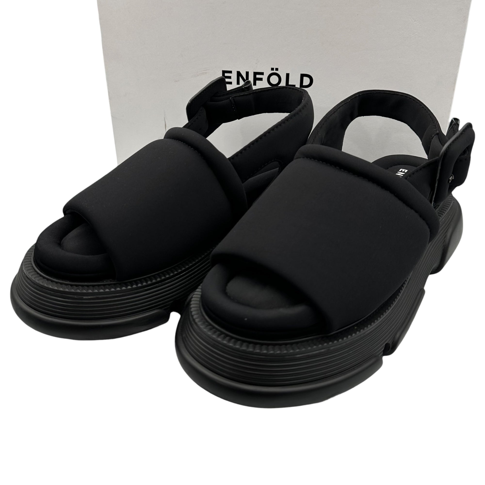 ENFOLD(エンフォルド) FLOAT-SOLE SANDALS フロートソールサンダル 300FA255-0300 38(24cm程度) ブラック