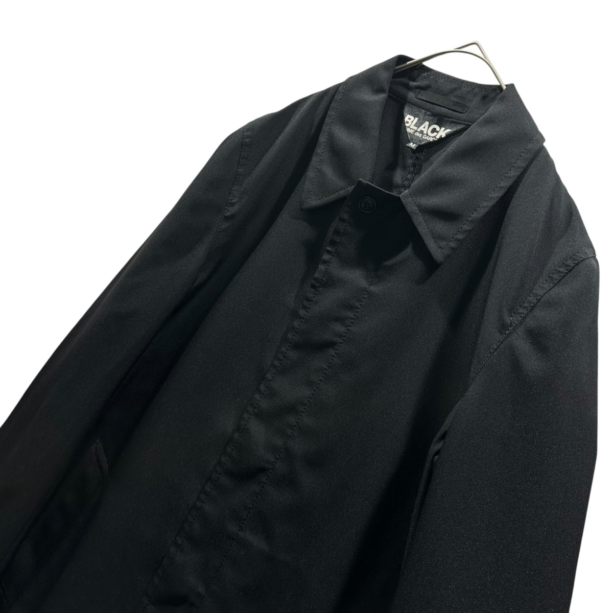 BLACK COMME des GARCONS(ブラックコムデギャルソン) 2011AW Polyester Balmacaan Coat ポリエステル ステンカラー コート 1H-C206 M ブラック AD2011