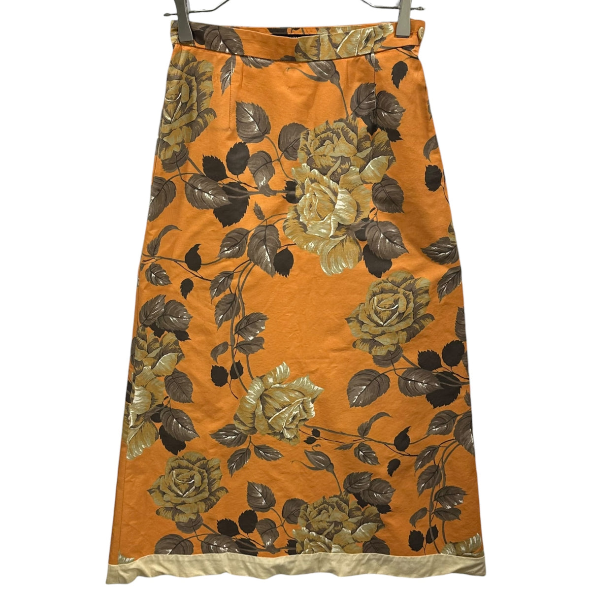 JUNYA WATANABE COMME des GARCONS(ジュンヤワタナベコムデギャルソン) 1997SSRose-Patterned Hem-Paneled Long Skirt 薔薇柄 裾切替 ロング スカート JS-04020M M オレンジ×ブラウン AD1996 90s アーカイブ