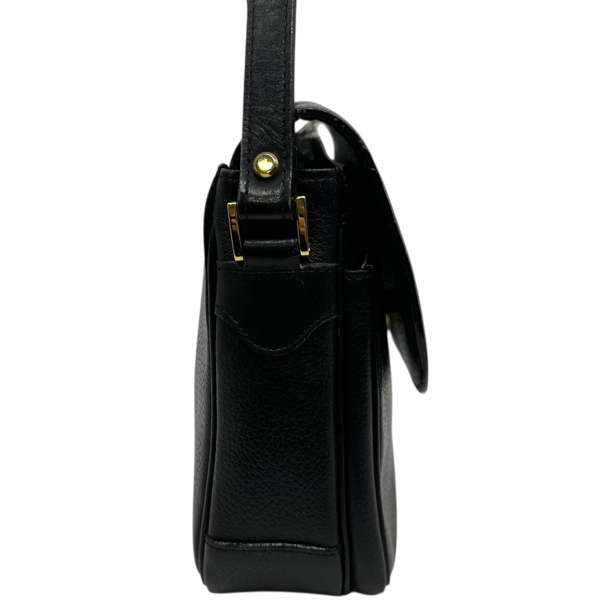 Burberry’s(バーバリーズ) Vintage NovaCheck Horse Logo Leather Shoulder Bag ヴィンテージ ノヴァチェック ホースロゴ レザー ショルダー バッグ ブラック