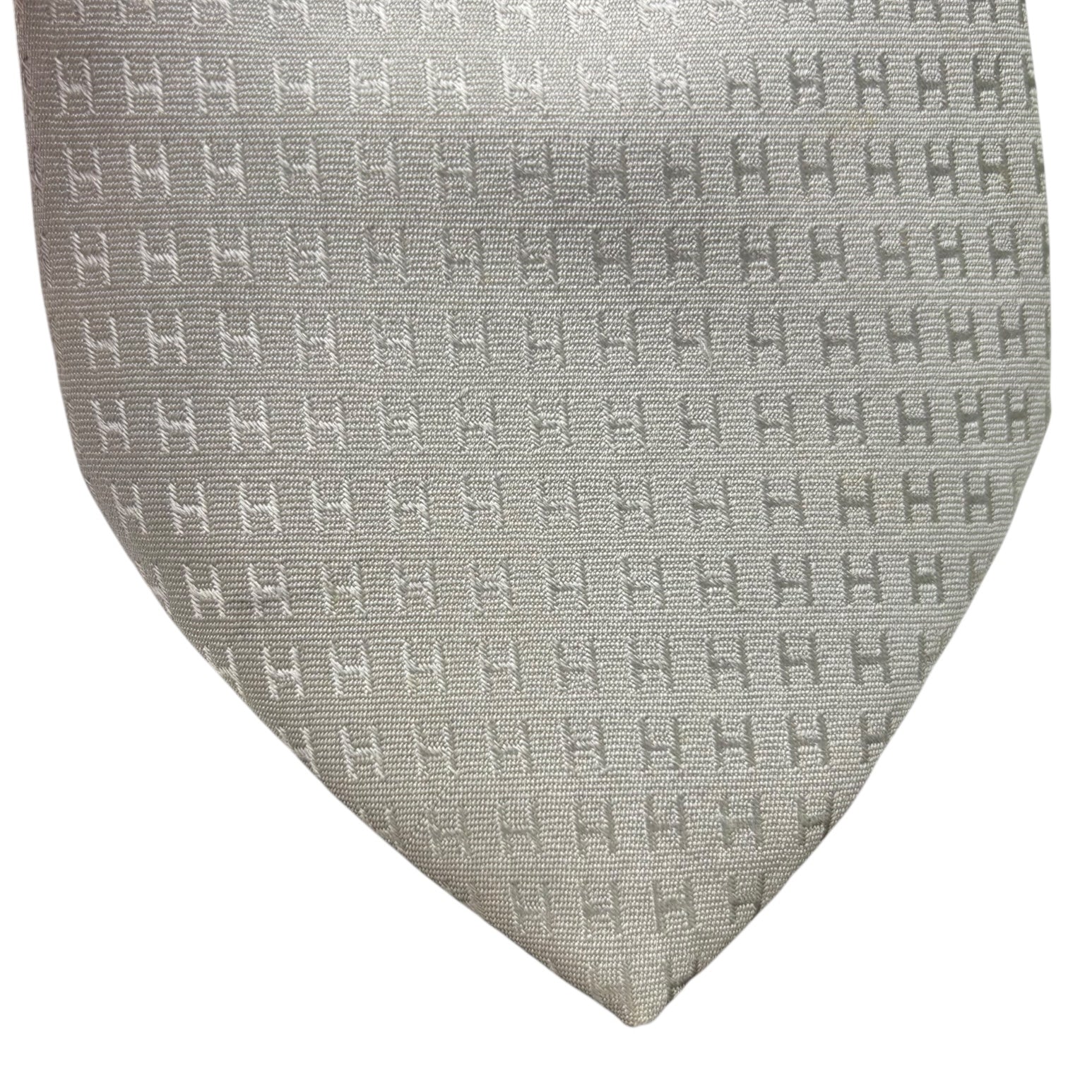 HERMES(エルメス) H Logo All-Over Pattern Silk Tie Hロゴ 総柄 シルク ネクタイ グレー