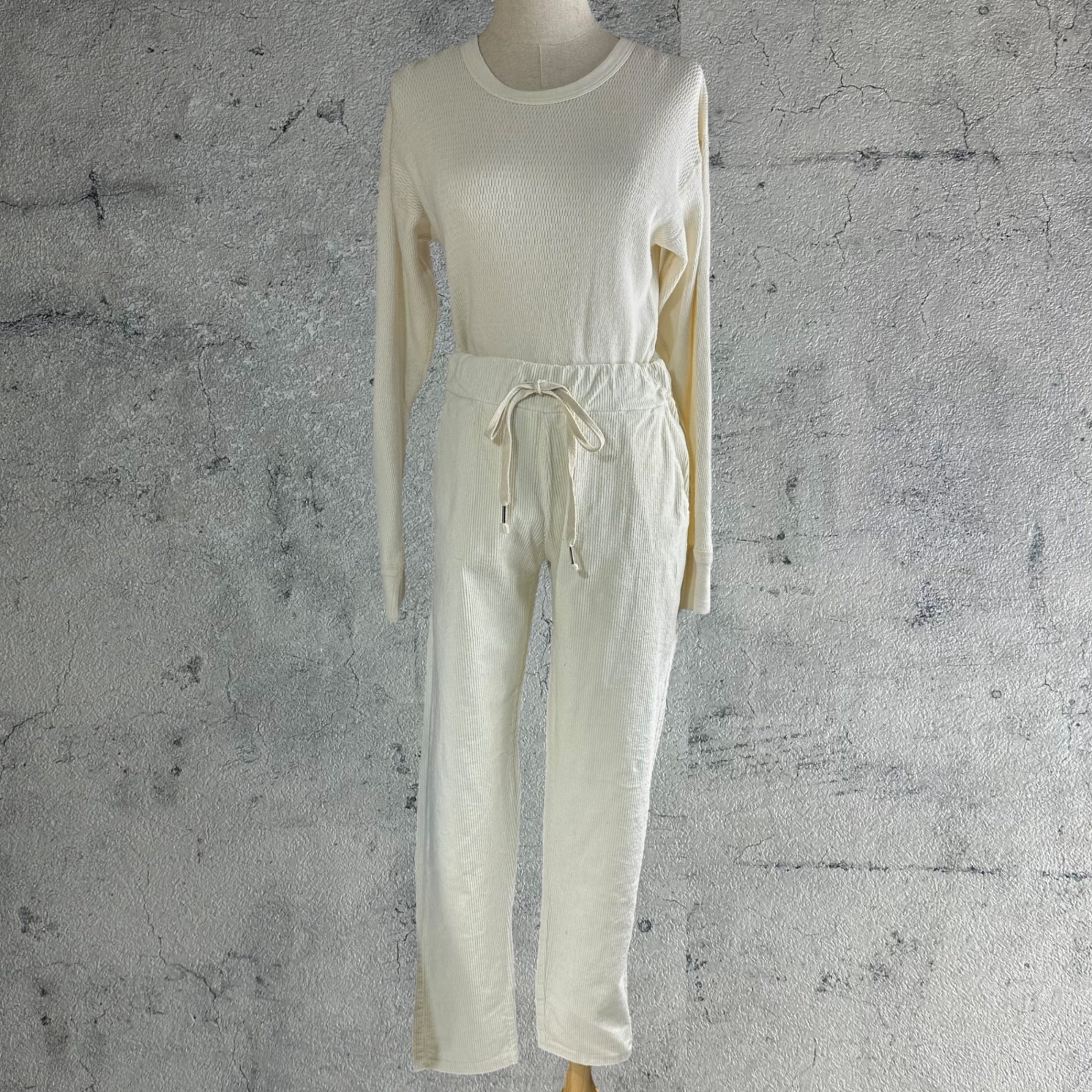 Euro vintage(ヨーロッパヴィンテージ) white corduroy relax pants ホワイトコーデュロイ素材のリラックスパンツ 表記無し(M程度) ホワイト