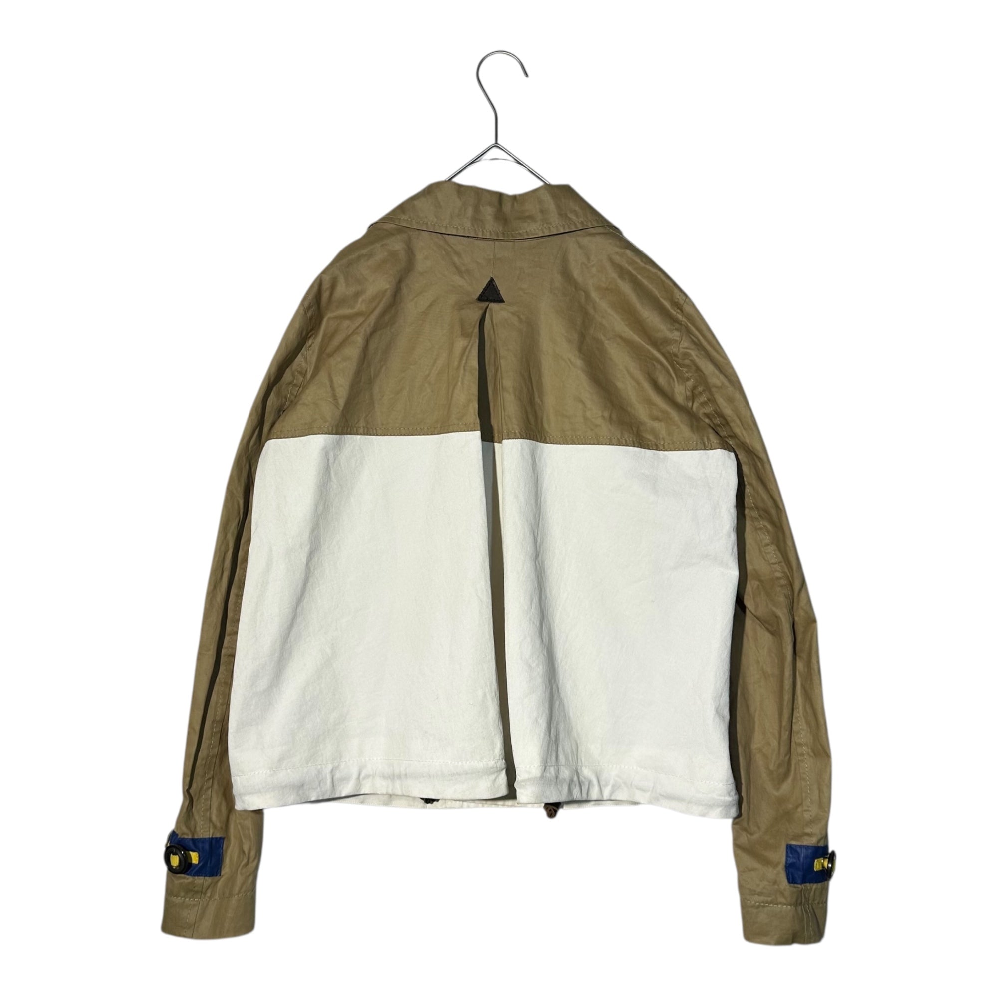 DSQUARED2(ディースクエアード) Polyurethane coated flap pocket design jacket ポリウレタン コーティング フラップポケット デザイン ジャケット 372026391 40(L程度) ベージュ×ホワイト×ブルー