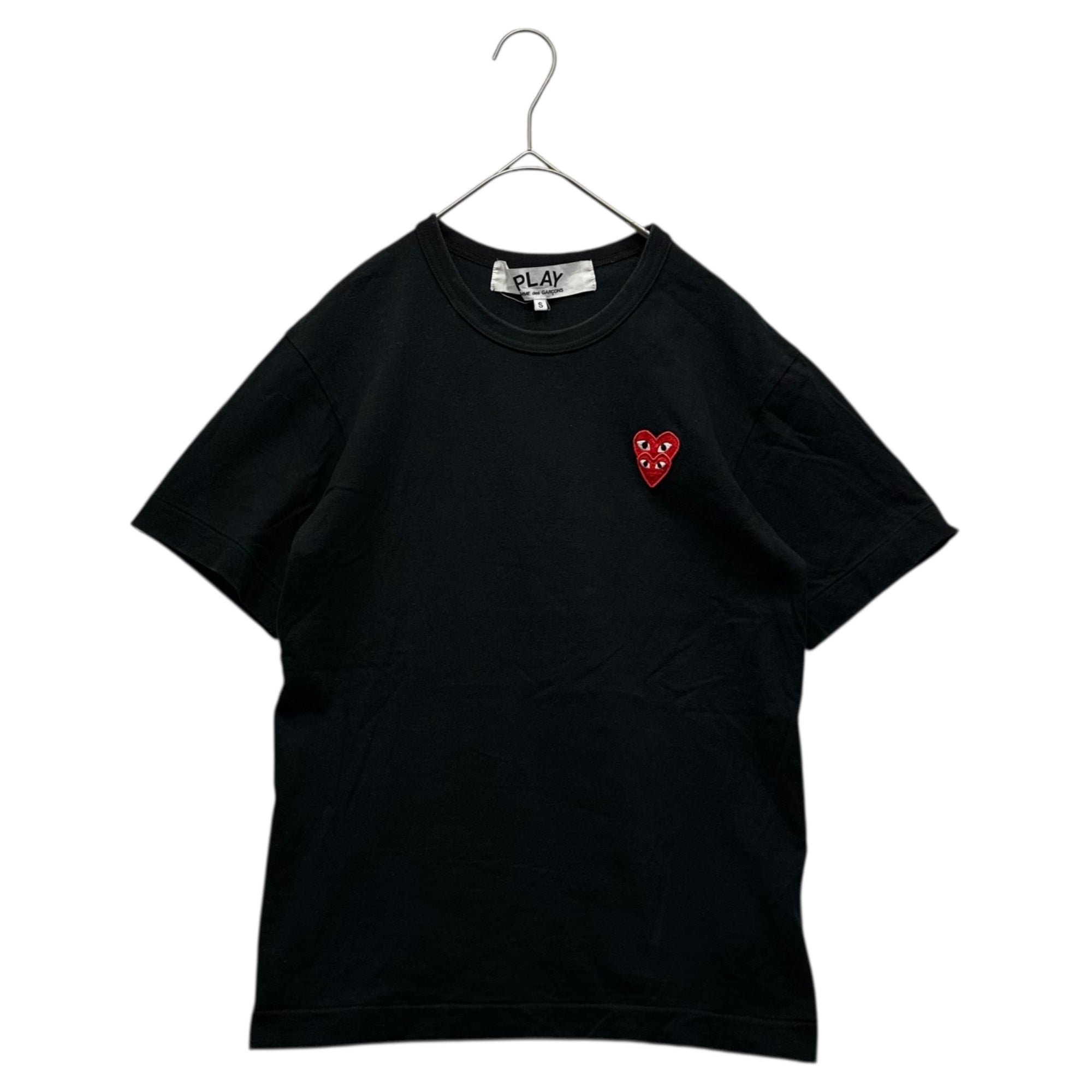 PLAY COMME des GARCONS(プレイコムデギャルソン) 20SS Double Heart Logo Crew Neck T-Shirt  AZ-T288 S ブラック×レッド AD2020/02