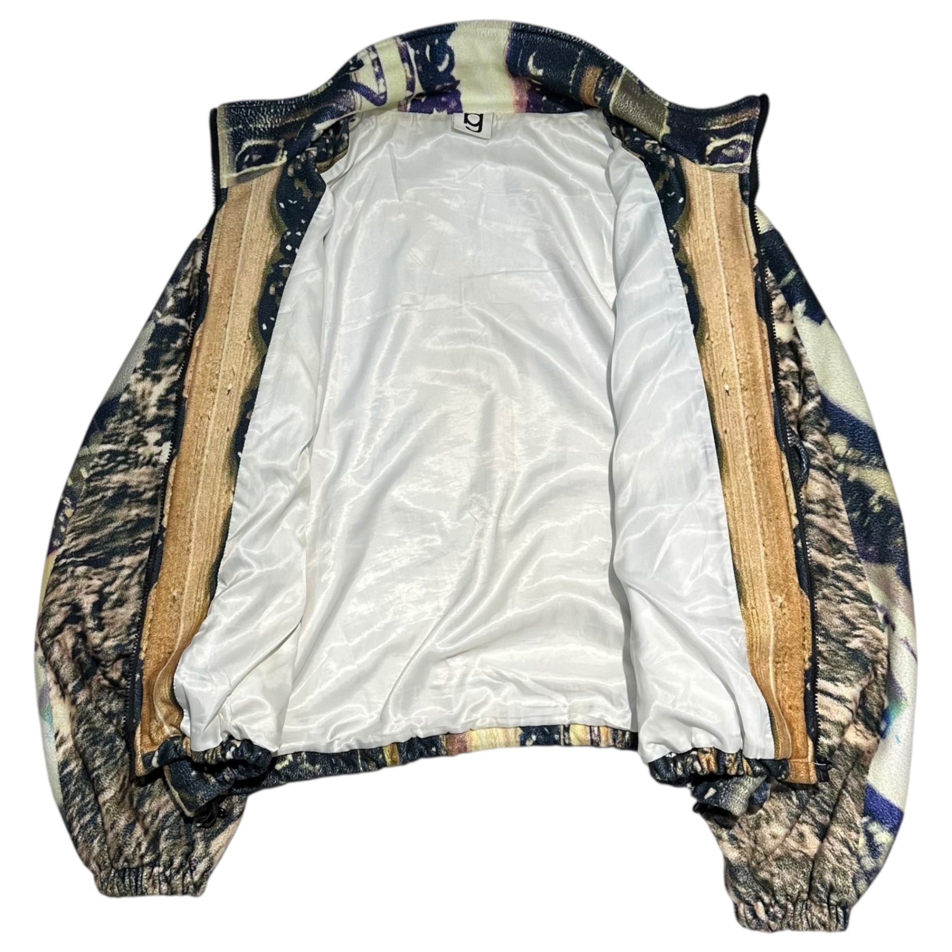 GB MOUTH(ジービーマウス) Door Series Fleece Jacket 扉 シリーズ フリース ジャケット XL程度 ベージュ×ネイビー