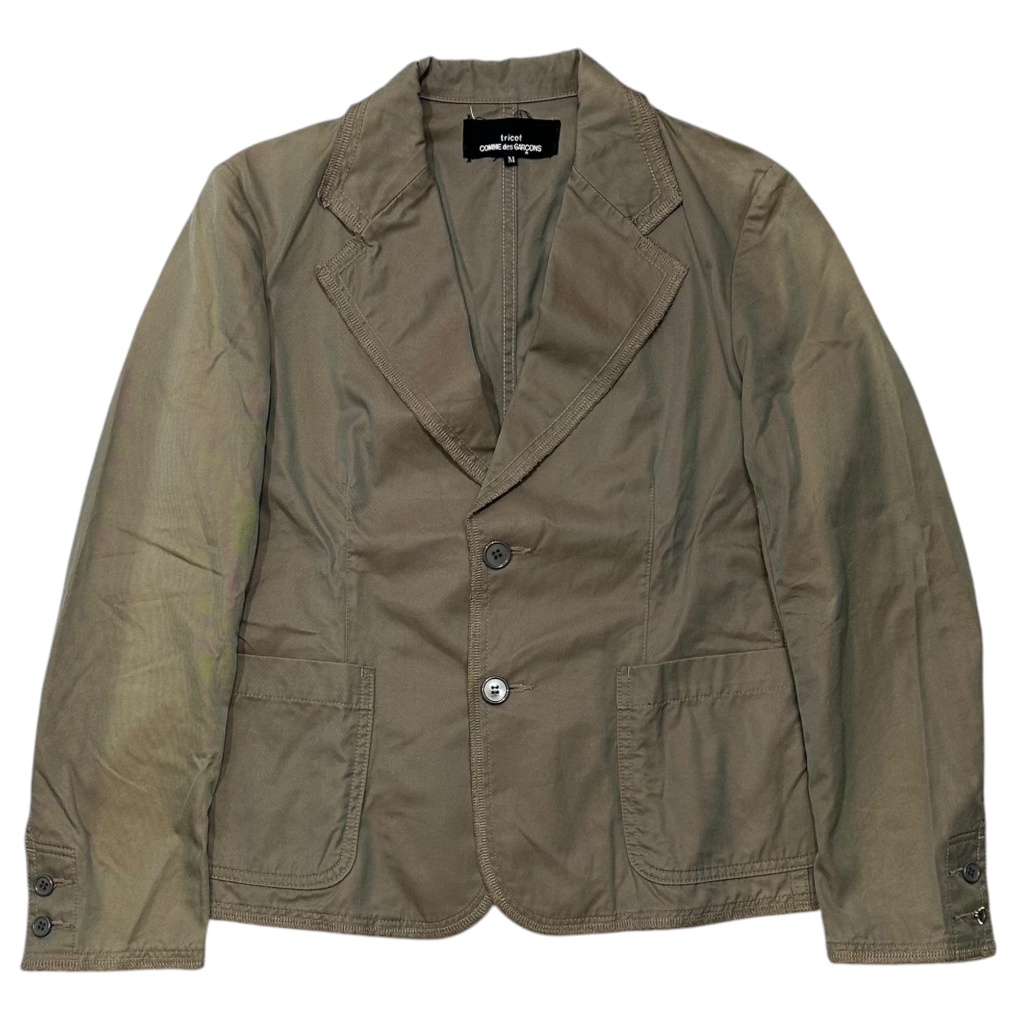 tricot COMME des GARCONS(トリココムデギャルソン) 2003SS Iridescent Cotton Set-up 玉虫色 コットン セットアップ TI-J027 JK:M PT:S カーキ 00's パンツ ジャケット