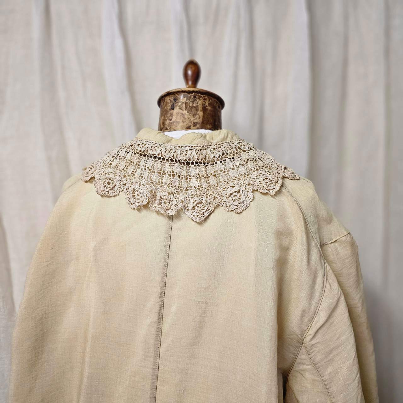 Euro vintage(ヨーロッパヴィンテージ) the cotton delicate lace collar 繊細な花模様レースのコットンつけ襟 ベージュ