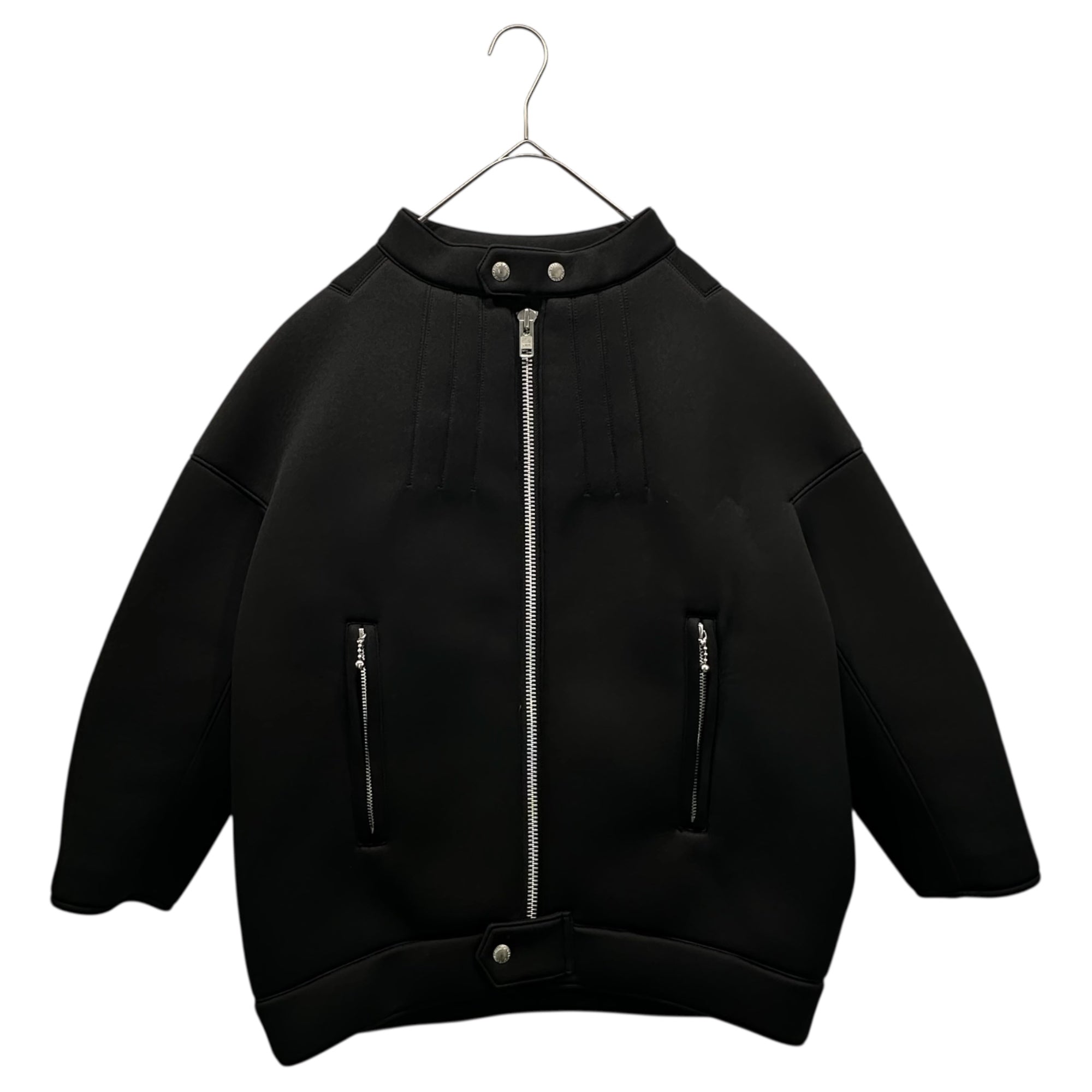 COMME des GARCONS JUNYA WATANABE(コムデギャルソンジュンヤワタナベ) 16AW Bonding Zip-Up Riders Jacket ボンディング ジップアップ ライダース  ジャケット JR-J007 M ブラック AD2016 男性着用可能