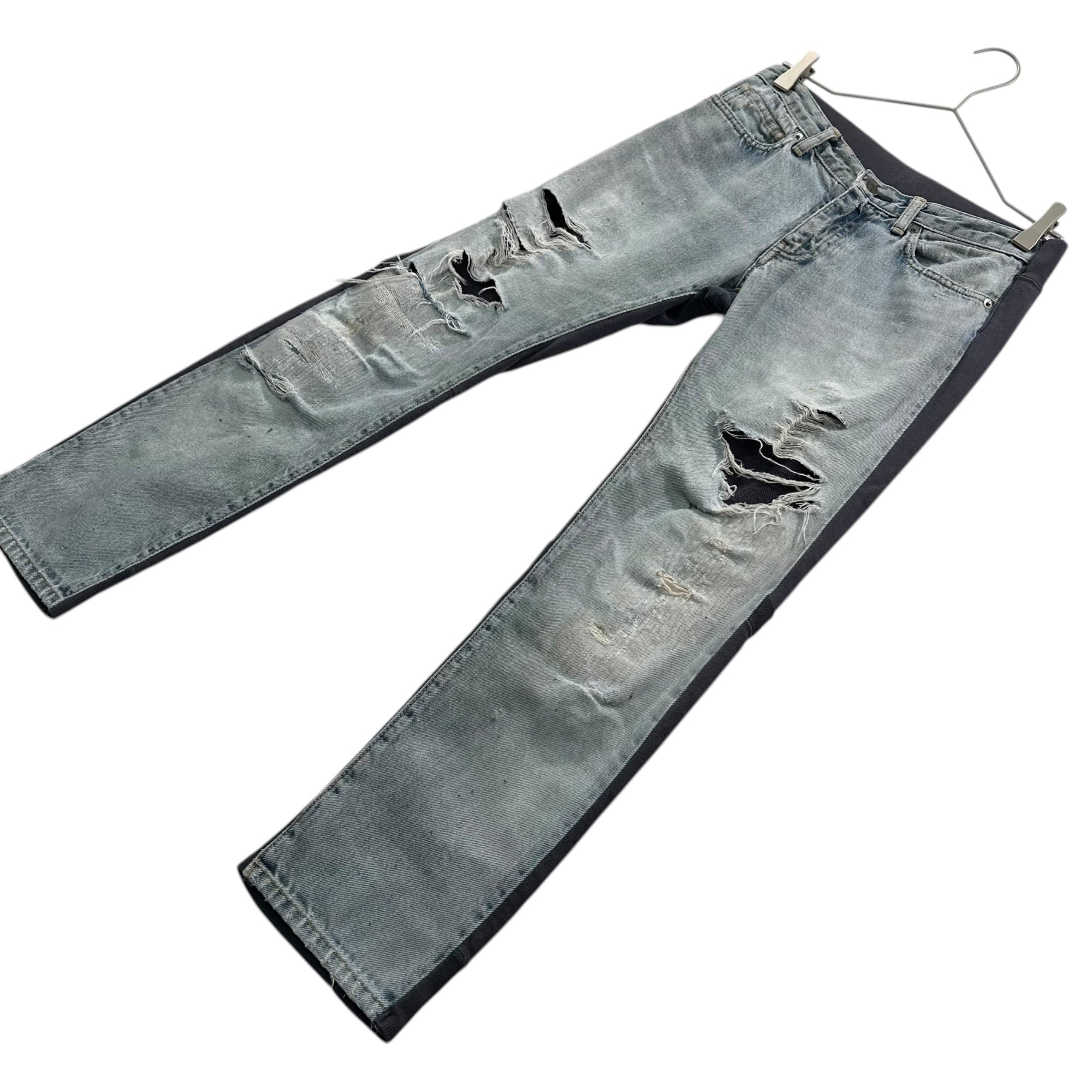 UNDERCOVERISM アンダーカバイズム アンダーカバー 11SS デニムスウェット コンビネーションパンツ グレー 4 G4512 UNDERCOVER(アンダーカバー) 11SS Reworked Distressed Denim Sweat