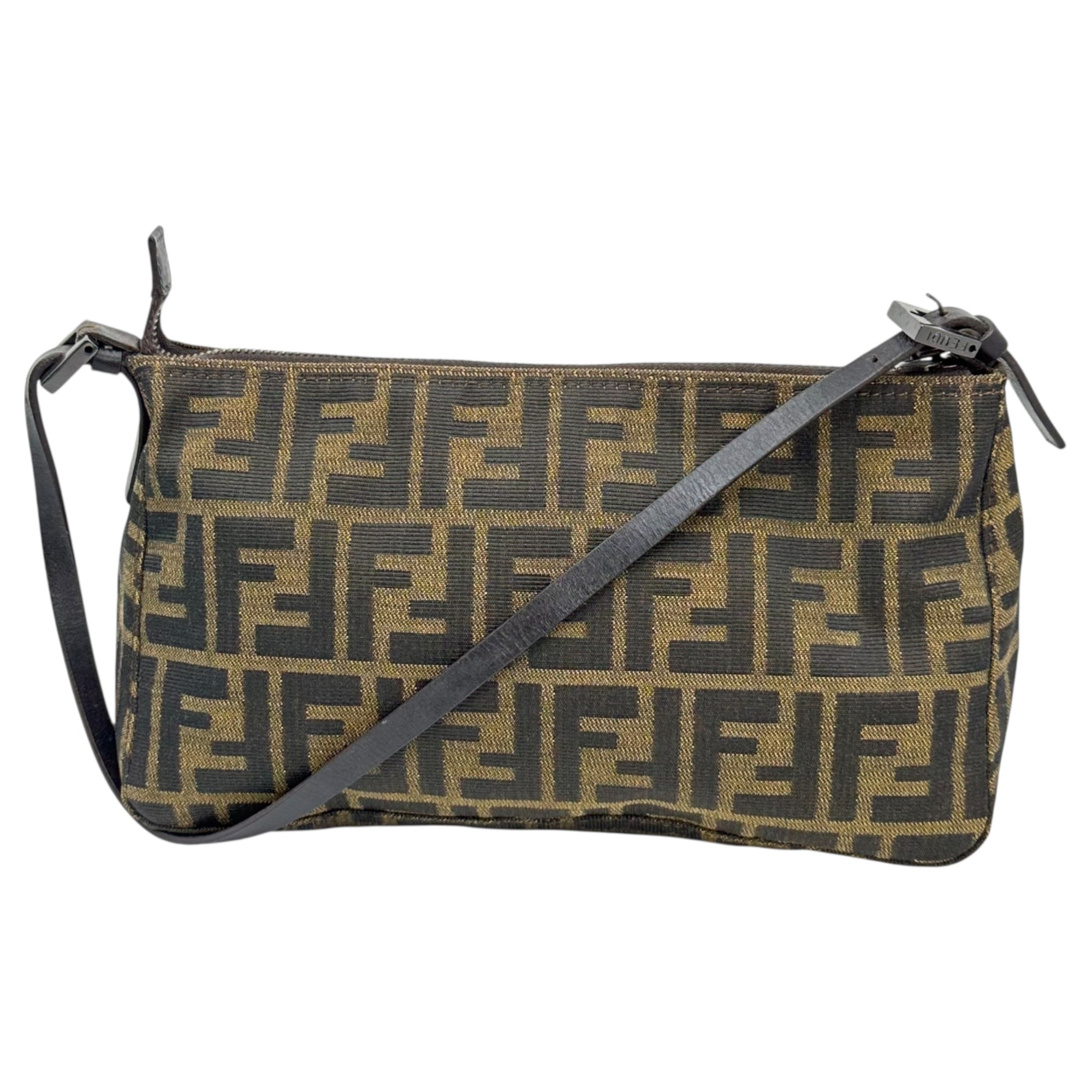 FENDI(フェンディ) Old Zucca Pattern Accessory Pouch オールド ズッカ柄 アクセサリー ポーチ ブラウン ワン ショルダー バッグ 肩掛け