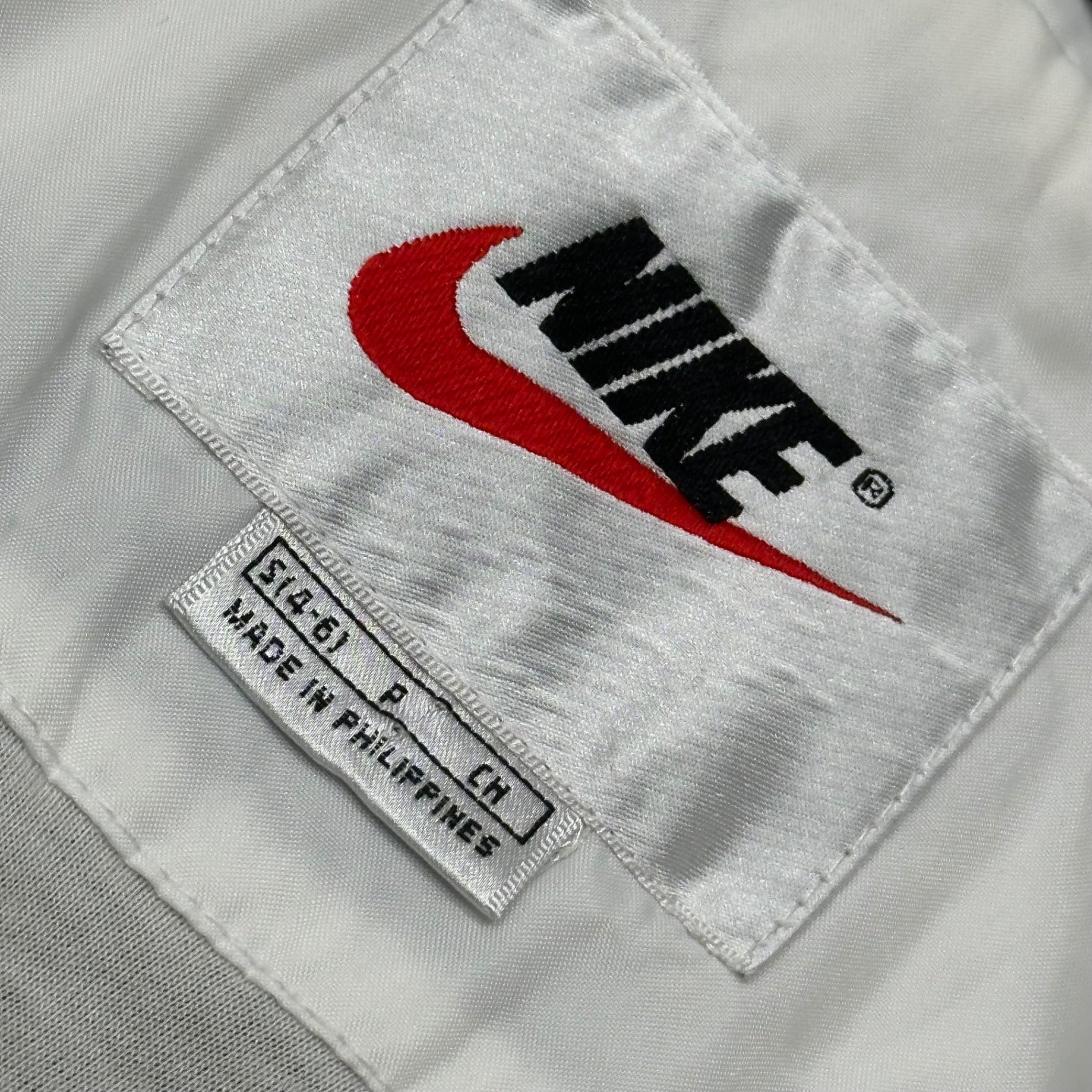 NIKE(ナイキ) 00's Swoosh logo nylon jacket スウッシュ ロゴ ナイロン ジャケット S ホワイト×ネイビー
