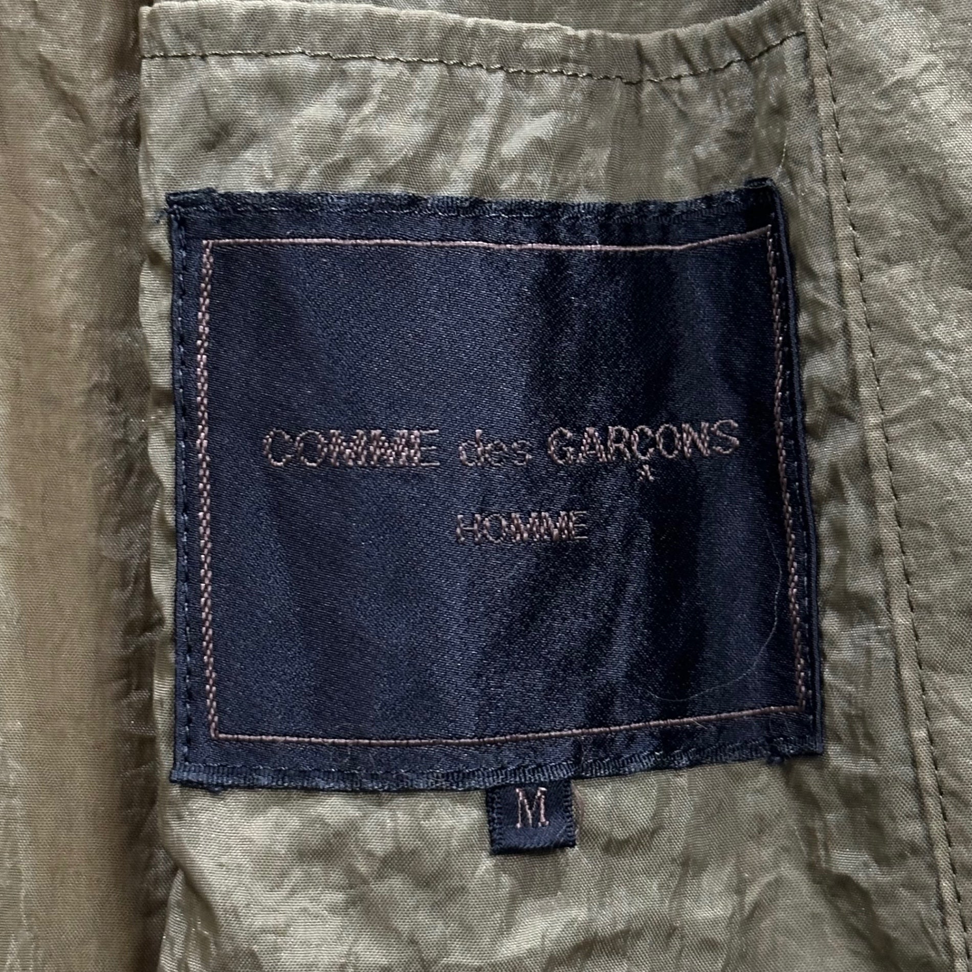 COMME des GARCONS HOMME(コムデギャルソンオム) 1984SS-88SS Stand-up Collar Nylon Coat ステンカラー ナイロン コート HC-020030 M オリーブ 80's 80年代 アーカイブ