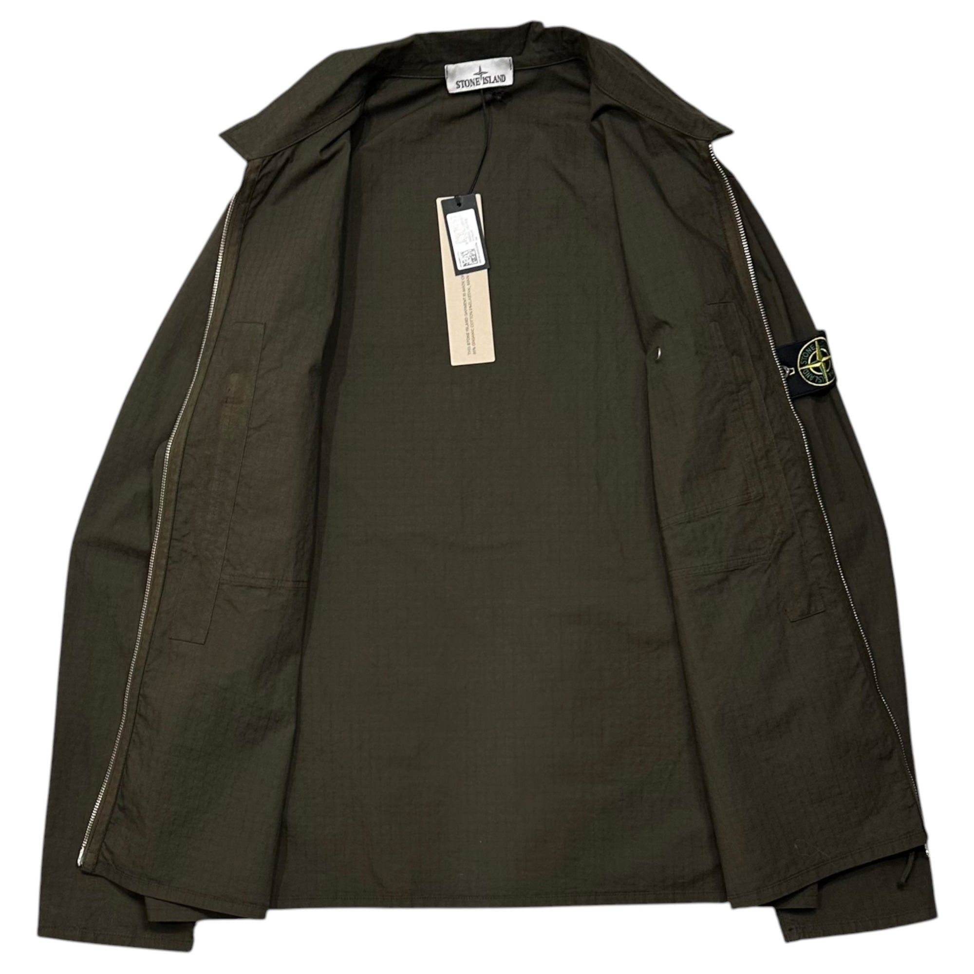 STONE ISLAND(ストーンアイランド) 2025SS MIL-SPEC STRETCH RIPSTOP-TC ストレッチコットン オーバーシャツ  K1S151200012S0063 XL オリーブ