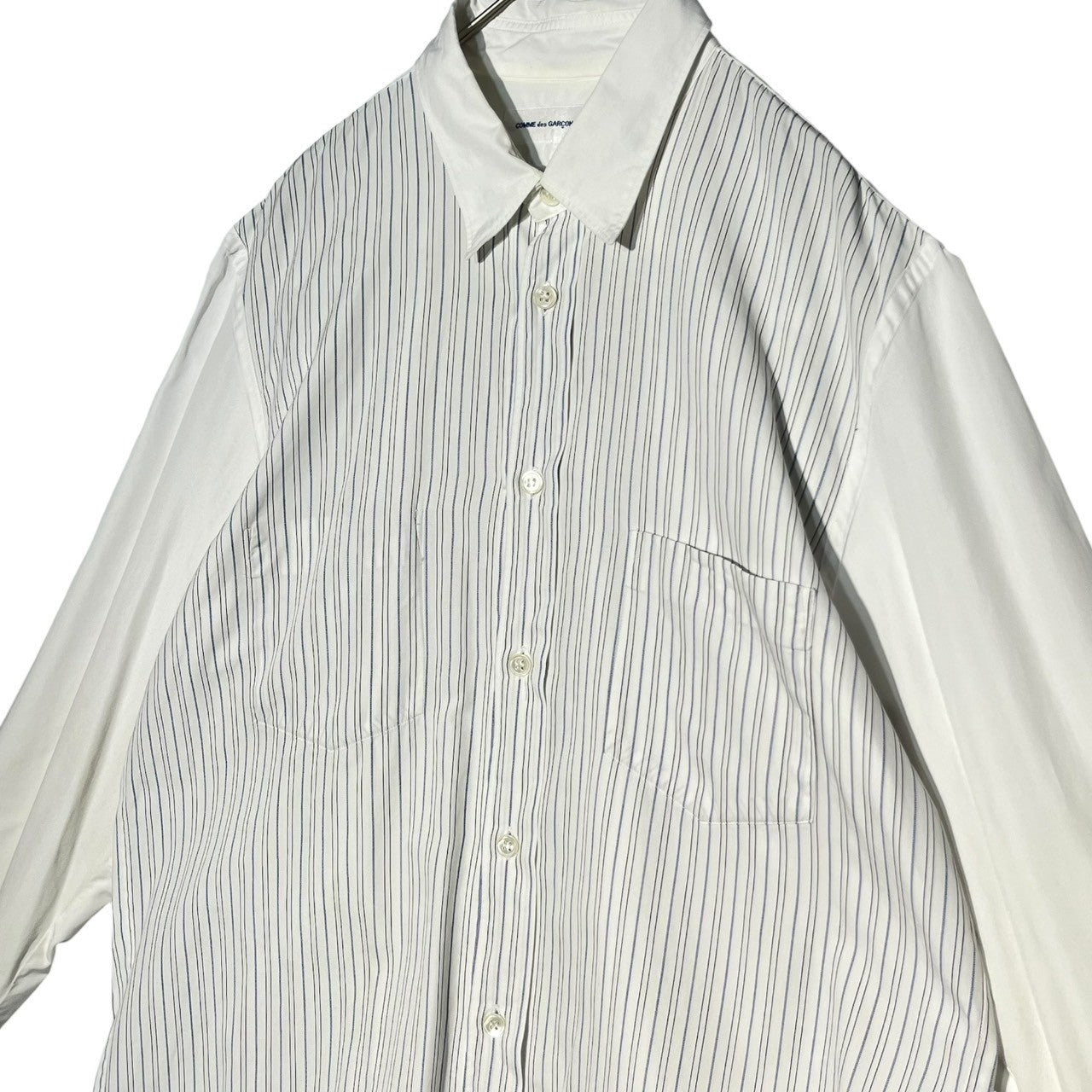 COMME des GARCONS SHIRT(コムデギャルソンシャツ) 90's striped switching shirt ストライプ 切替 シャツ 90年代 川久保玲 アーカイヴ D-TK9210 FREE ホワイト