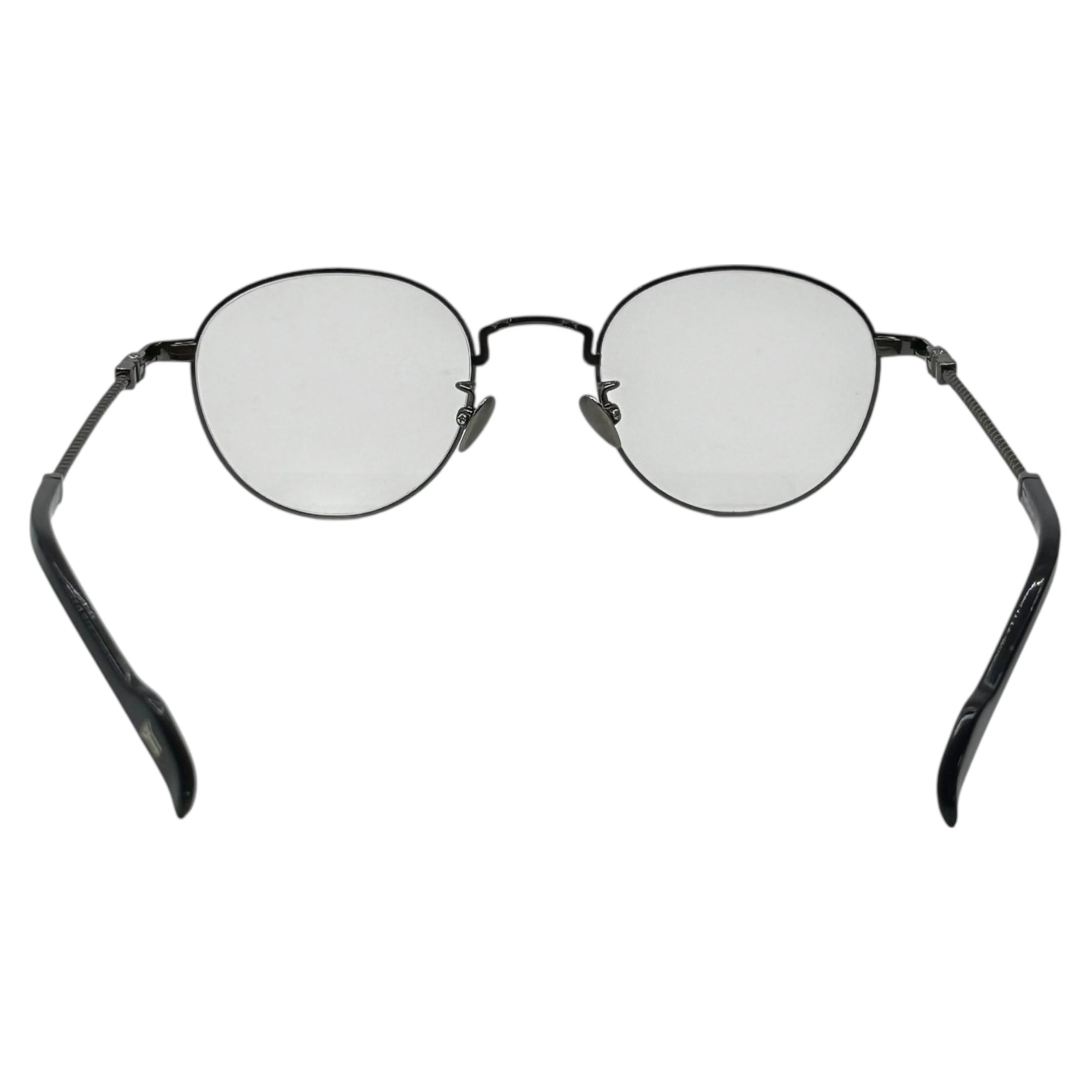 YOHJI YAMAMOTO(ヨウジヤマモト) Round Screw-Temple Glasses - Brush Gun Metal ラウンド スクリュー テンプル メガネ 19-0029-2 47□21-140 シルバー 鯖江 サングラス 眼鏡 TITANIUM