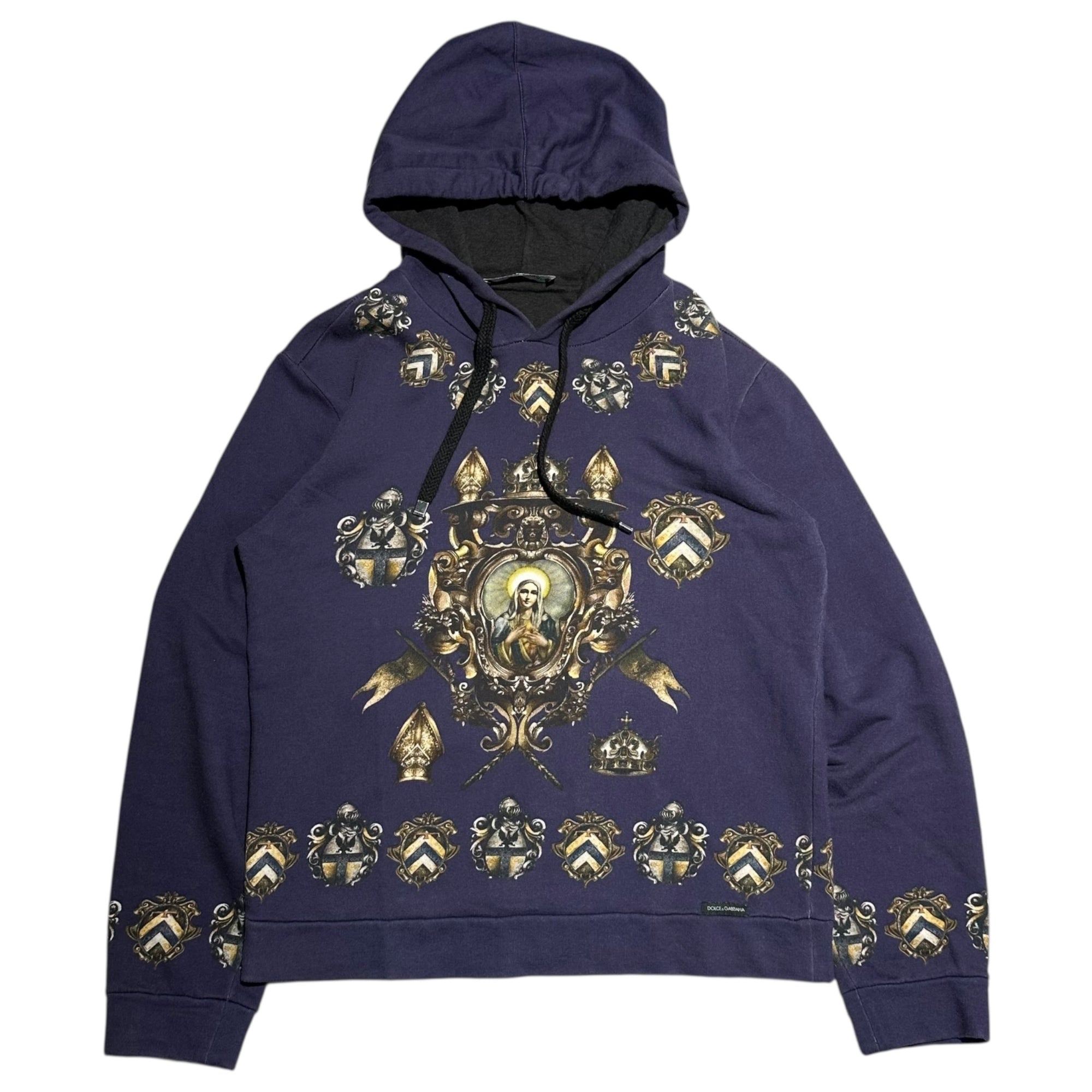 DOLCE&GABBANA(ドルチェ&ガッバーナドルガバ) "Virgin Mary" Printed pullover hoodie 聖母マリア プリント プルオーバー パーカー G9AD8T G7AHZ 44(XS程度) ネイビー