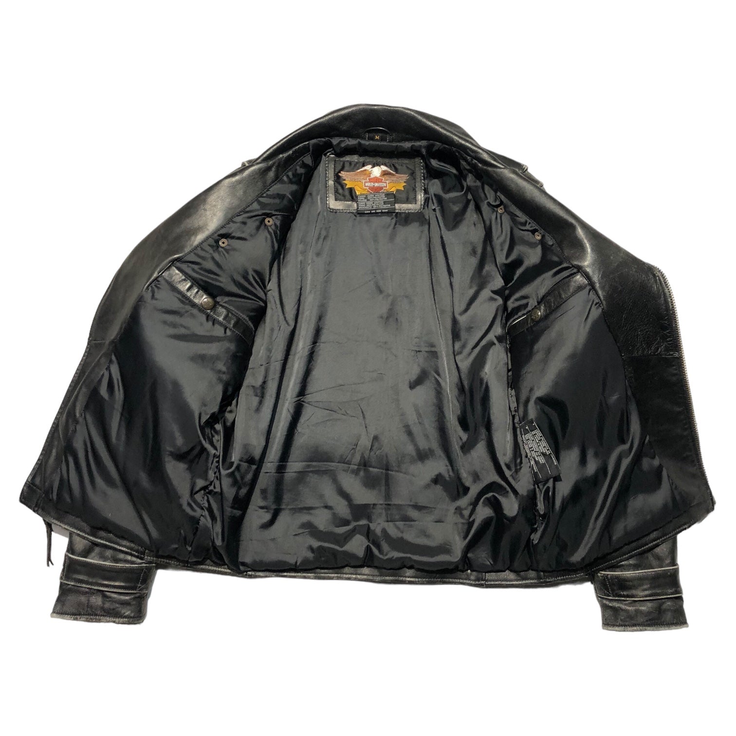 HARLEY DAVIDSON(ハーレーダビッドソン) back logo double rider jacket バックロゴ ライダース ジャケット M ブラック