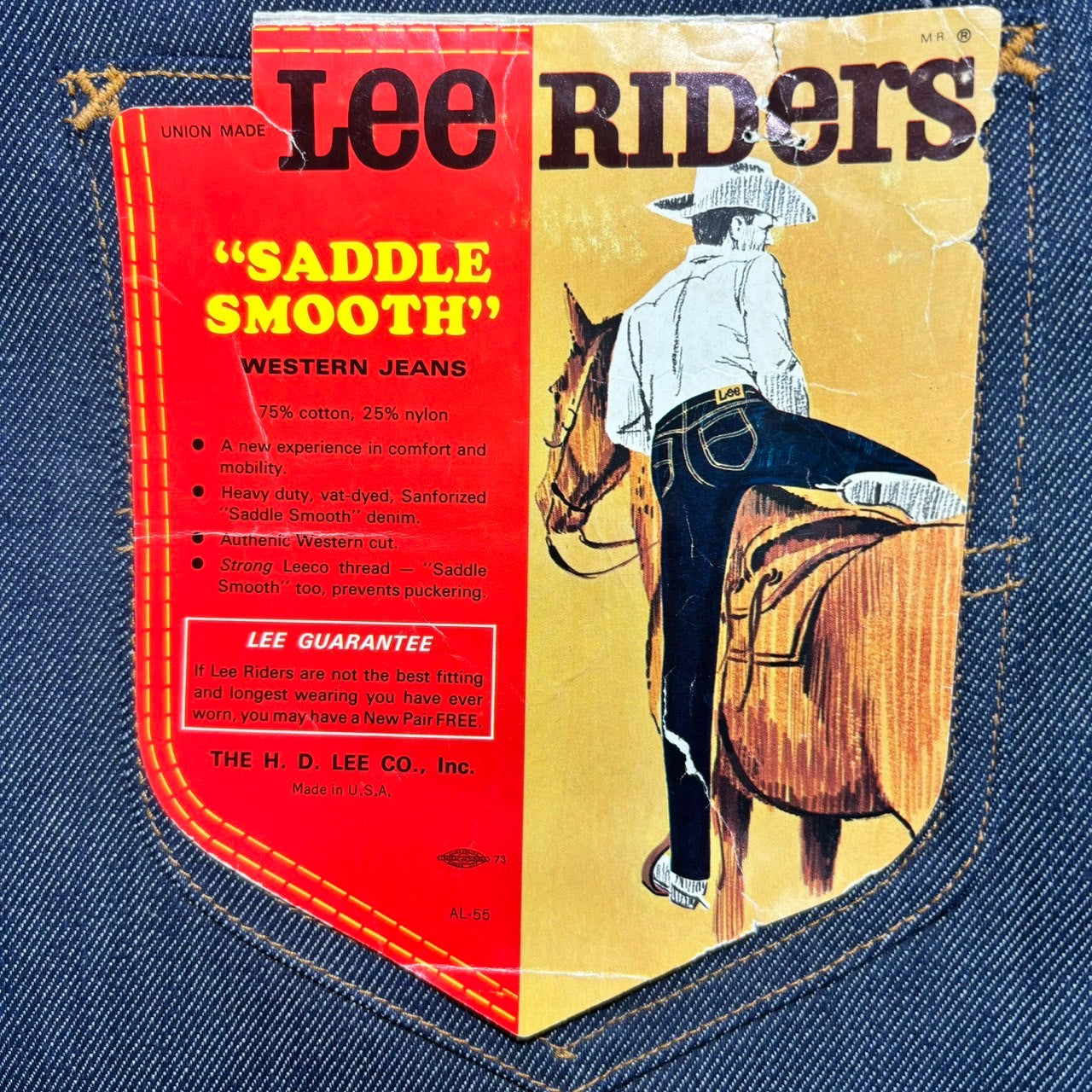 LEE(リー) 70's 171 RIDERS Dead stock vintage rigid straight denim pants ライダース デッドストック ヴィンテージ デニム パンツ 171-Z W32 L34 インディゴ USA製 フラッシャー付き 42TALON SADDLE SMOOTH ストレッチ