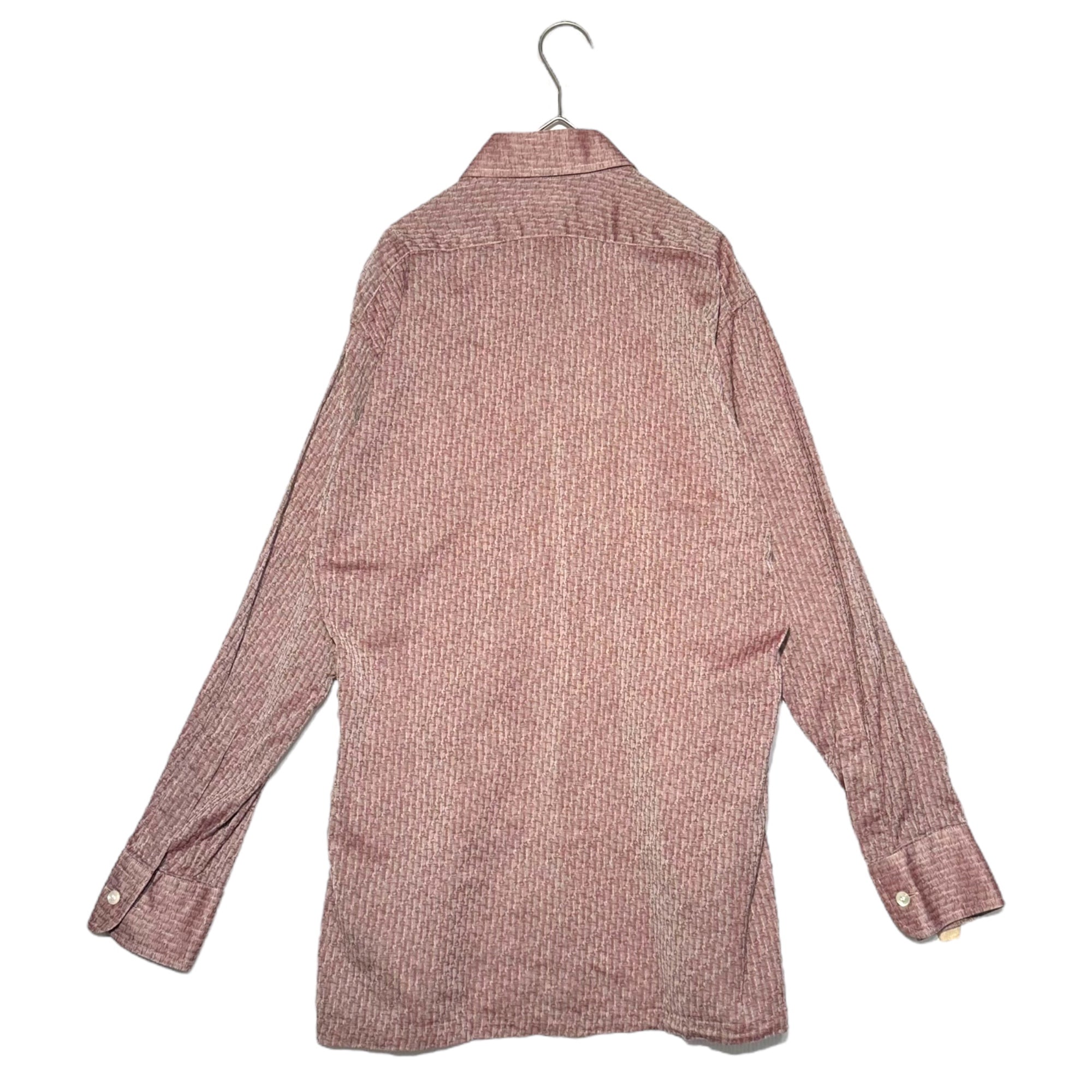Christian Dior MONSIEUR(クリスチャンディオールムッシュ) Vintage Trotter L/S Shirt ヴィンテージ トロッター柄 長袖 ドレス シャツ 38(M程度) レッド