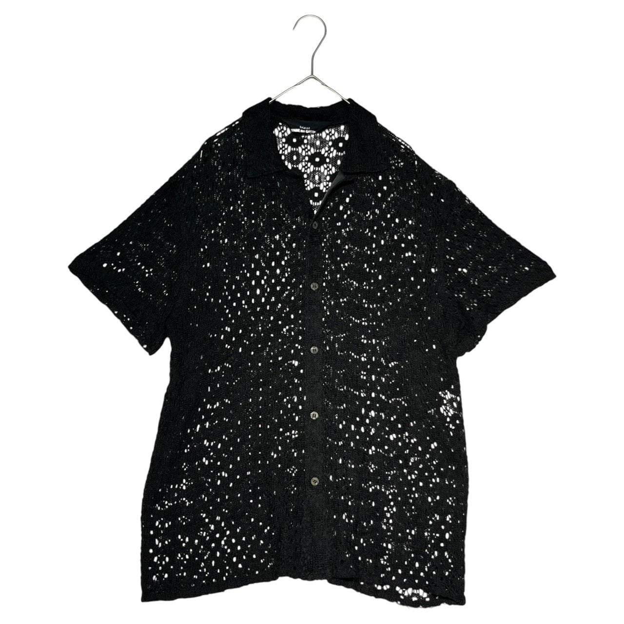 tricot COMME des GARCONS(トリココムデギャルソン) 90's Braided see-through short sleeve shirt 編み込み シースルー 半袖シャツ TB-020290 FREE ブラック AD1993