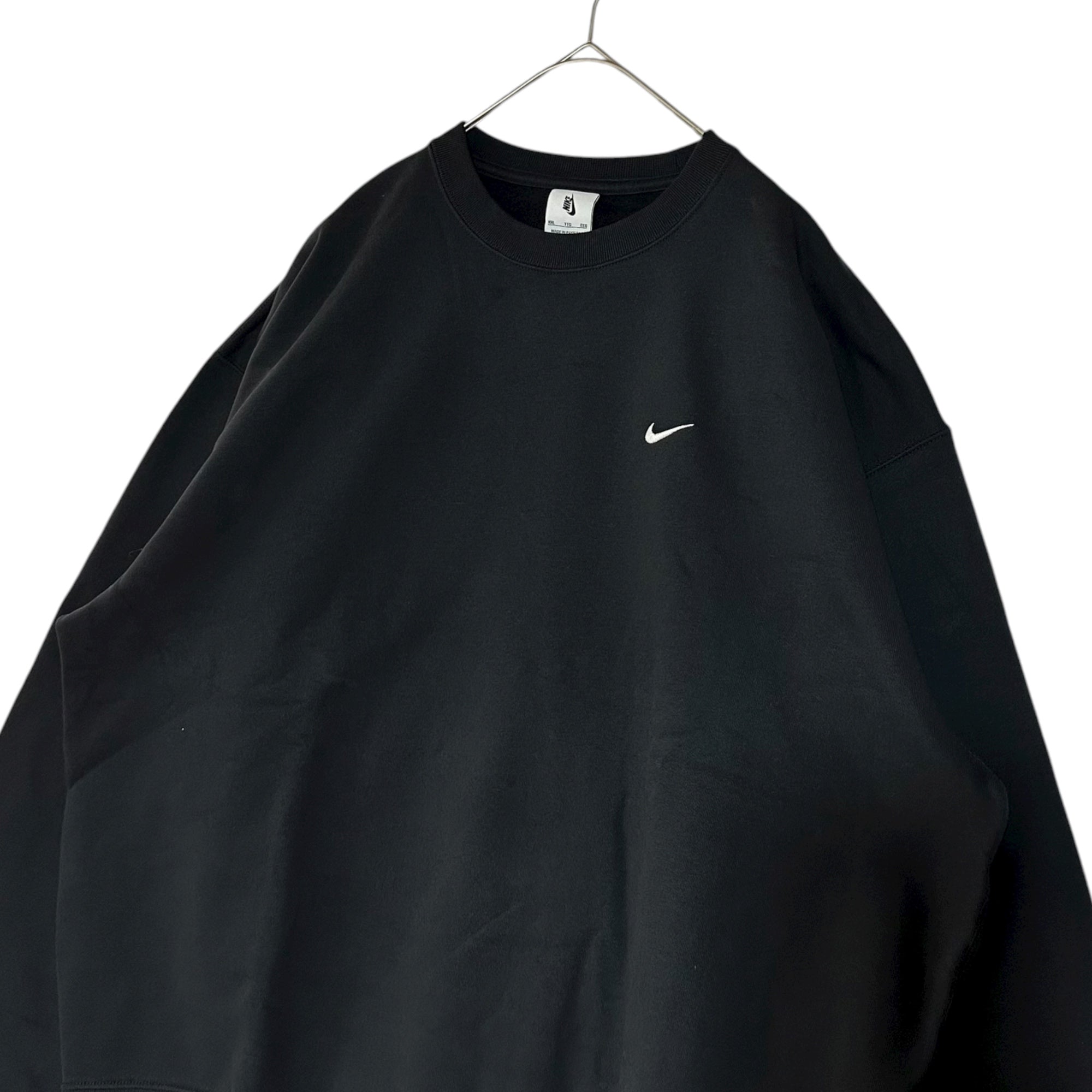 NIKE(ナイキ) AS M NK SOLO SWSH FLC CRW ＆ CF PANT ソロ スウッシュ フリース クルーネック スウェット ＆ スウェット パンツ セットアップ DX1362-010 / DX1365-010 TP : XXL PT : L ブラック 上下