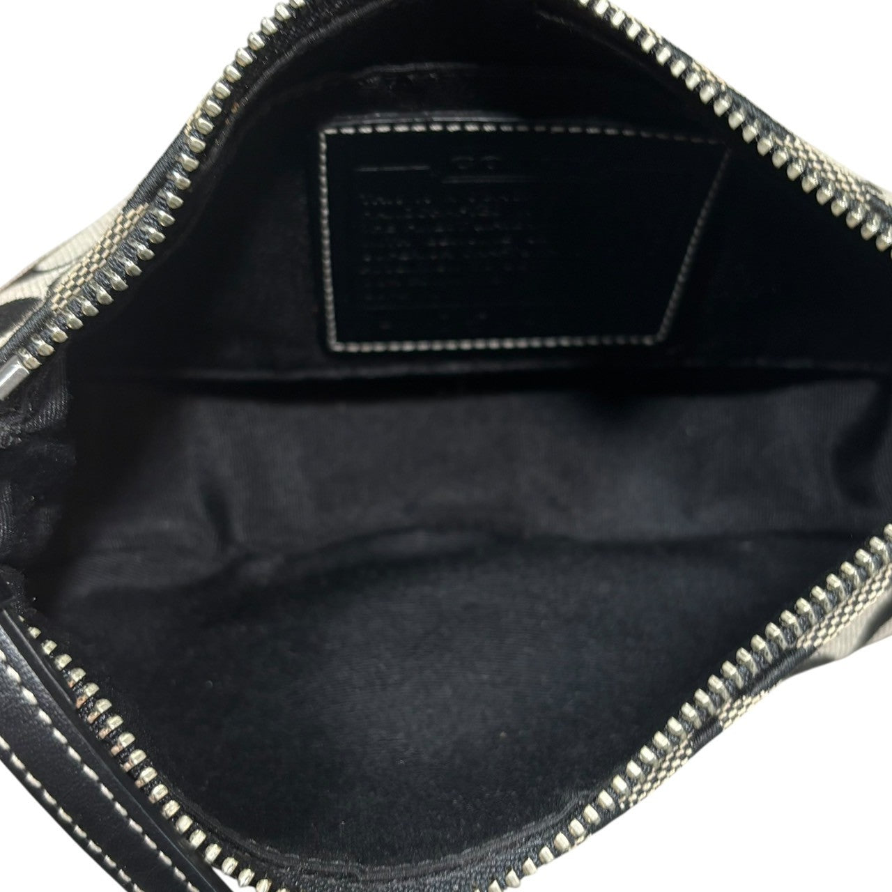COACH(コーチ) Signature Canvas Accessory Pouch シグネチャー キャンバス アクセサリー ポーチ 6094 ブラック×グレー ワンショルダー ミニ バッグ