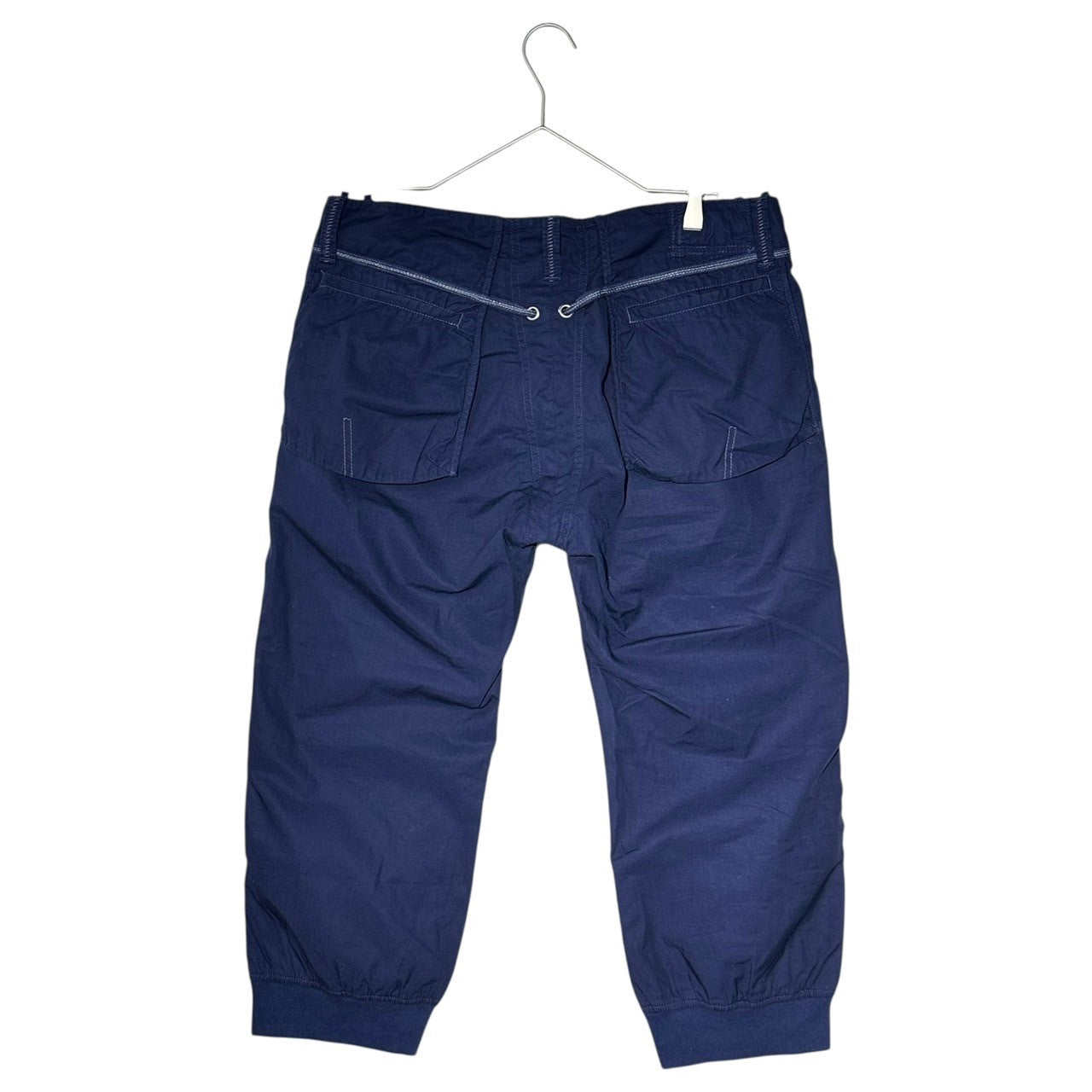 MARITHE FRANCOIS GIRBAUD(マリテフランソワジルボー) 00's Front Ribbon Back Pockets Cropped Colored Pants フロントリボン バックポケット クロップド カラー パンツ M6-2177 L ネイビー Y2K ギミック