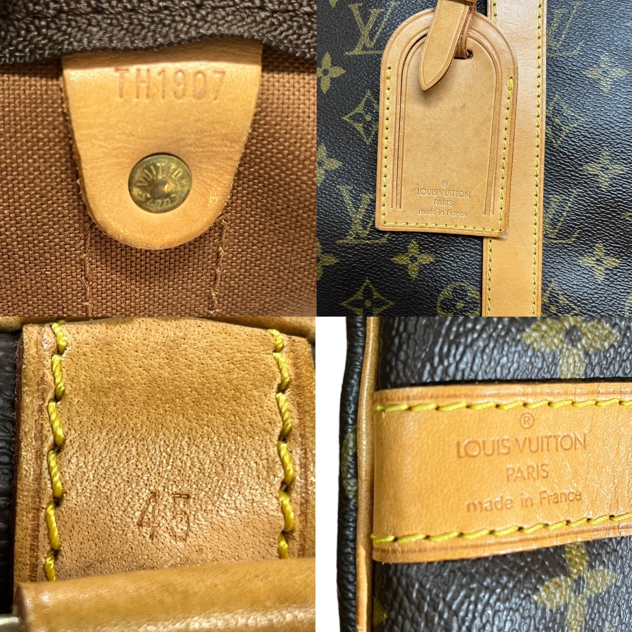 LOUIS VUITTON(ルイヴィトン) keepall45 キーポル 45  ボストンバッグ バンドリエール 旅行鞄 ストラップ 付き M41428 45 ブラウン モノグラム TH1907