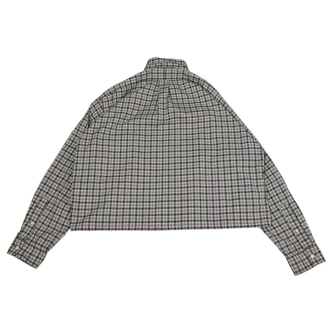 NOT CONVENTIONAL(ノットコンベンショナル) ”Ralph Lauren” Short Length Remake Check Shirt ショート丈 リメイク チェック シャツ XL ホワイト×グリーン 長袖 再構築