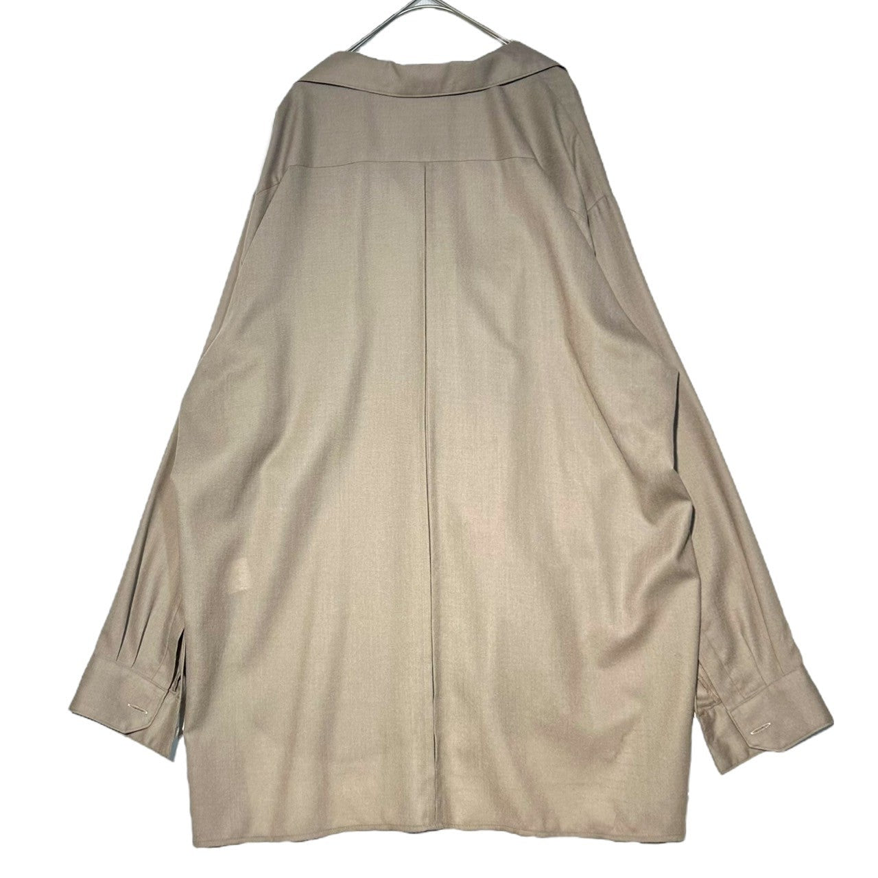 3(san)洋装店(サンヨウソウテン) Open collar double-breasted wool vintage nuance shirt オープンカラー 比翼 ウール ヴィンテージ ニュアンス シャツ 3-03 L程度 モカブラウン