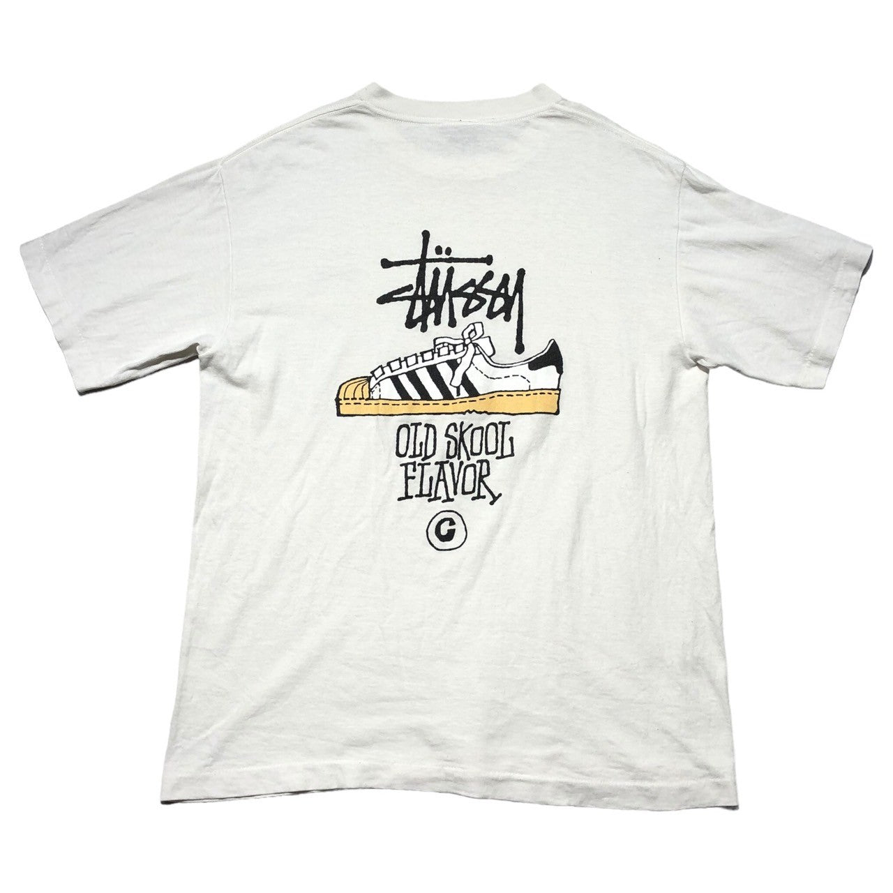 STUSSY(ステューシー) 80's "OLD SKOOL FLAVOR" VINTAGE TEE ヴィンテージ Tシャツ ホワイト SUPERSTAR スーパースター 半袖 M ホワイト 80年代