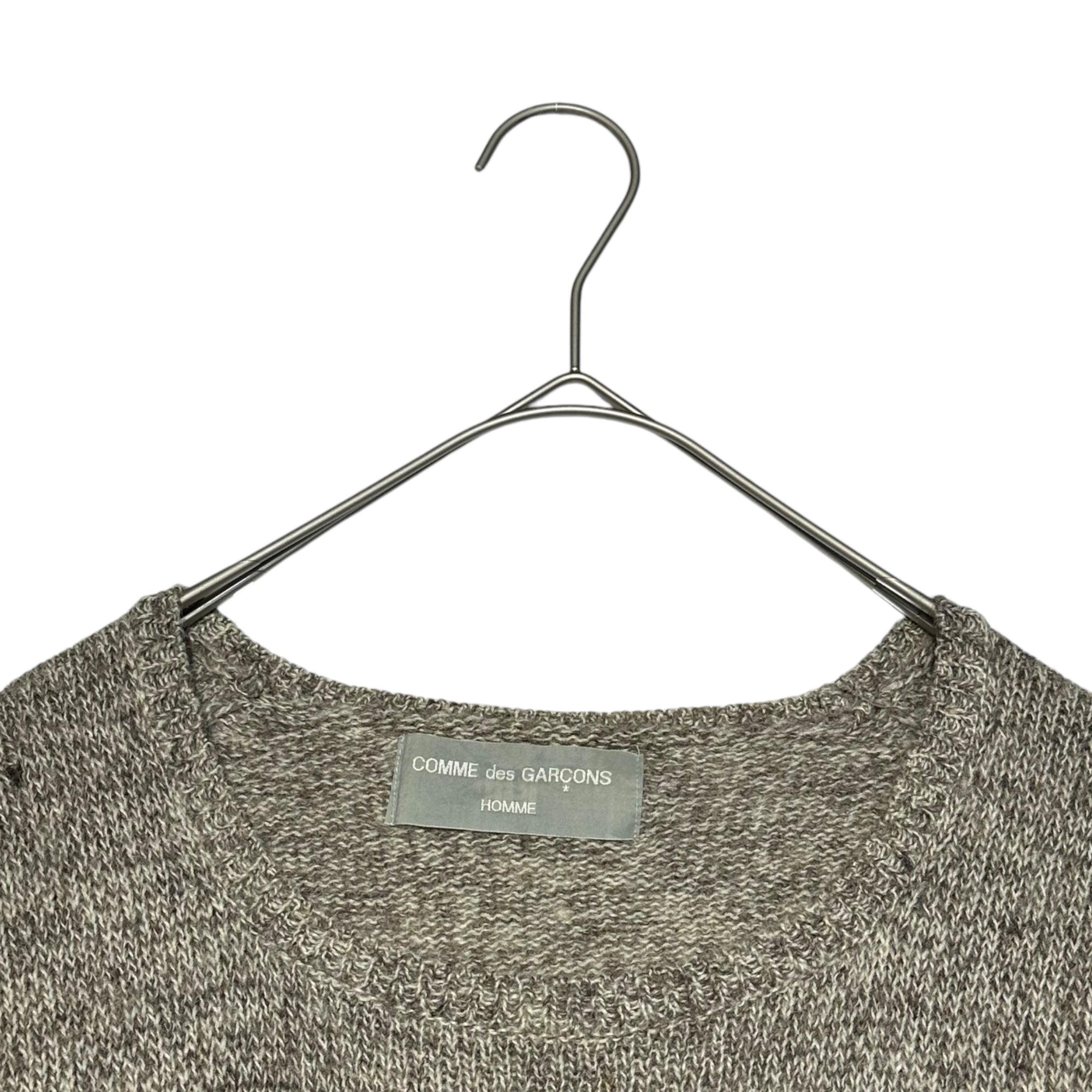 COMME des GARCONS HOMME(コムデギャルソンオム) 90's Front Pocket Centerline Wool Knit Pullover フロントポケット センターライン ウール ニット プルオーバー 田中オム 田中啓一 HN-080230 FREE ベージュ AD1995