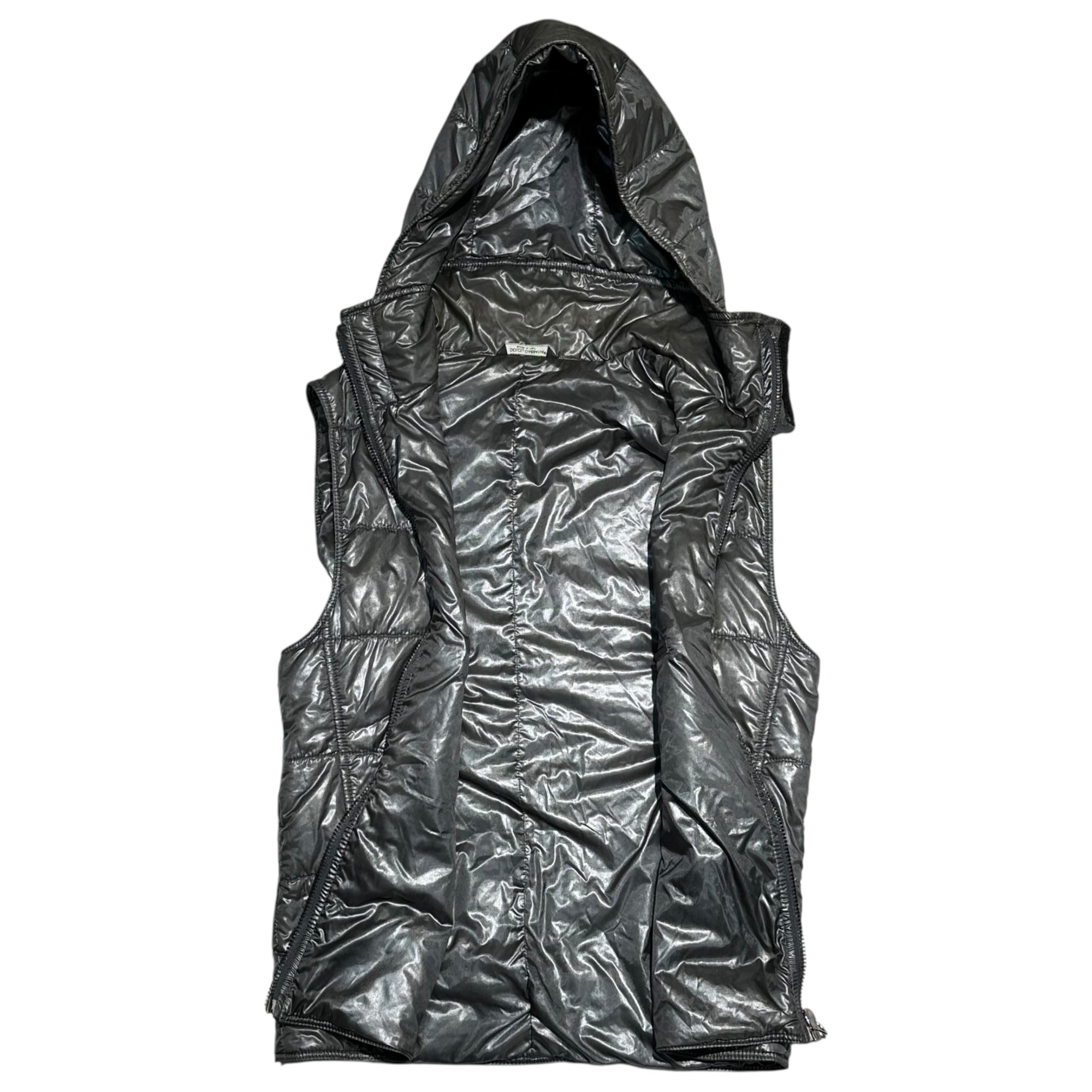 DOLCE&GABBANA(ドルチェ&ガッバーナドルガバ) Logo plate padded hooded vest ロゴプレート 中綿 フーデッド ベスト G7146T/FUMN6 46(S) カーキ