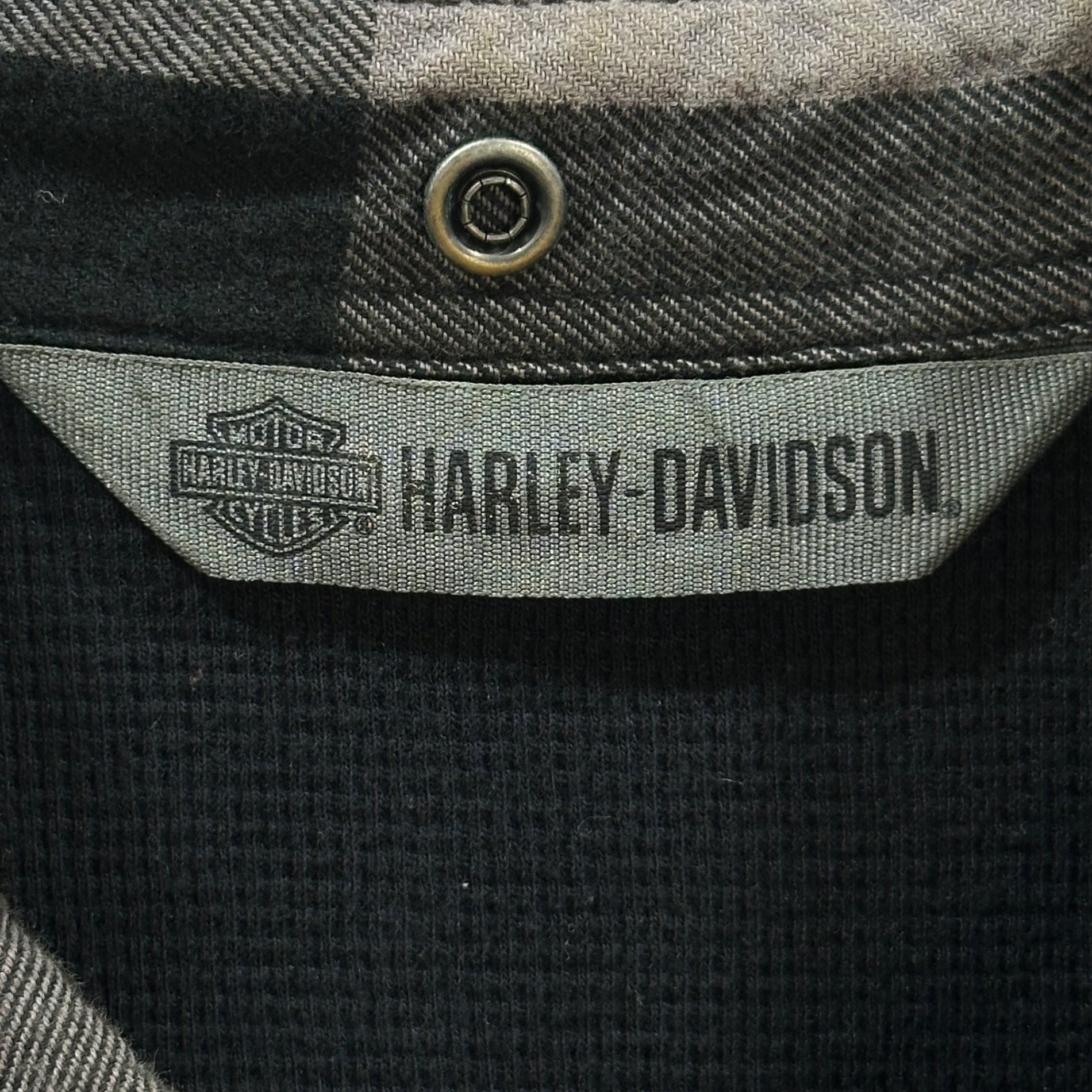 HARLEY DAVIDSON(ハーレーダビッドソン) Logo Patch Buffalo Check Shirt ロゴ ワッペン バッファロー チェック シャツ XL グレー
