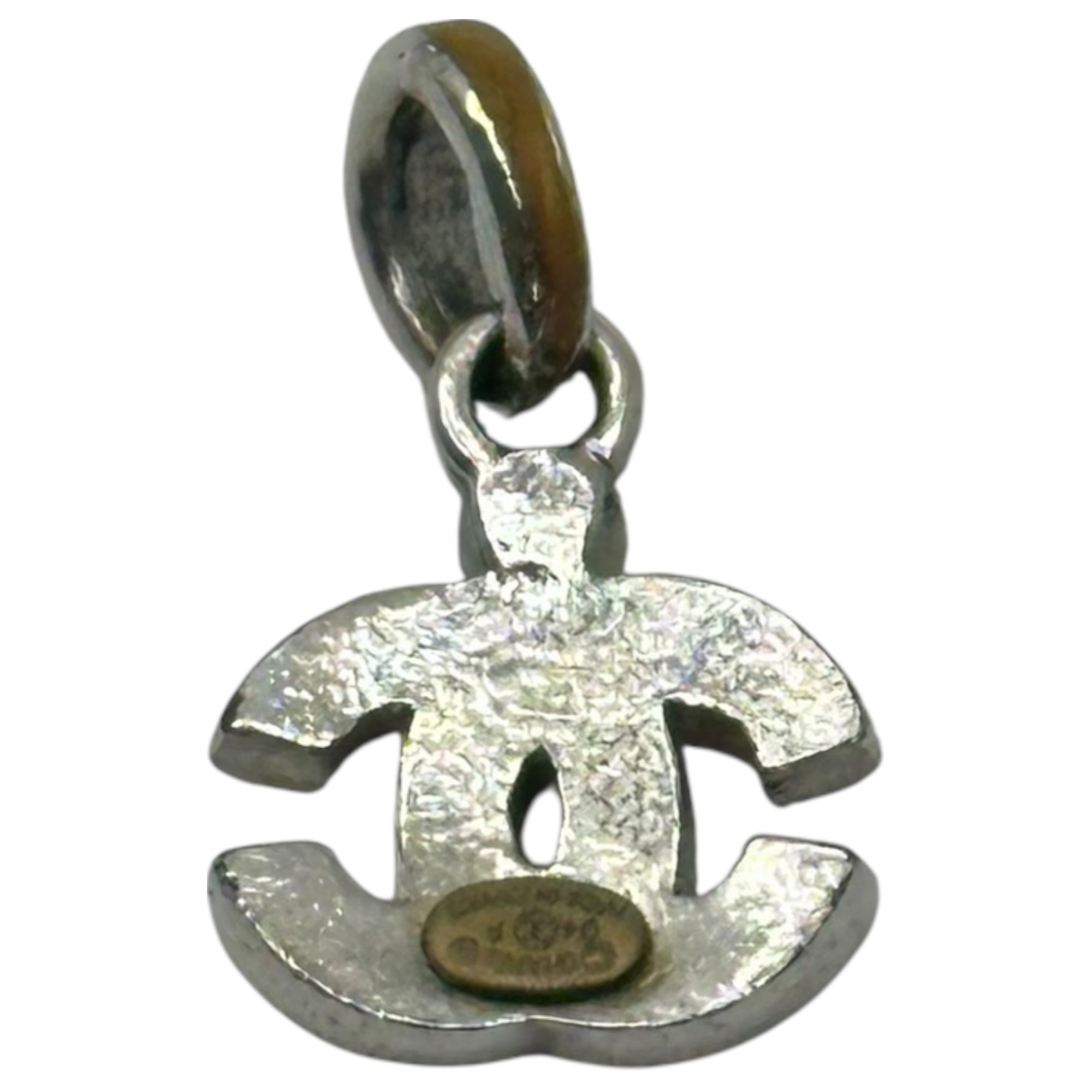 CHANEL(シャネル) Vintage Coco Mark Lightstone Pendant Top ヴィンテージ ココマーク ライトストーン ペンダント トップ イエロー×シルバー 刻印 04 P 2004年 ネックレス