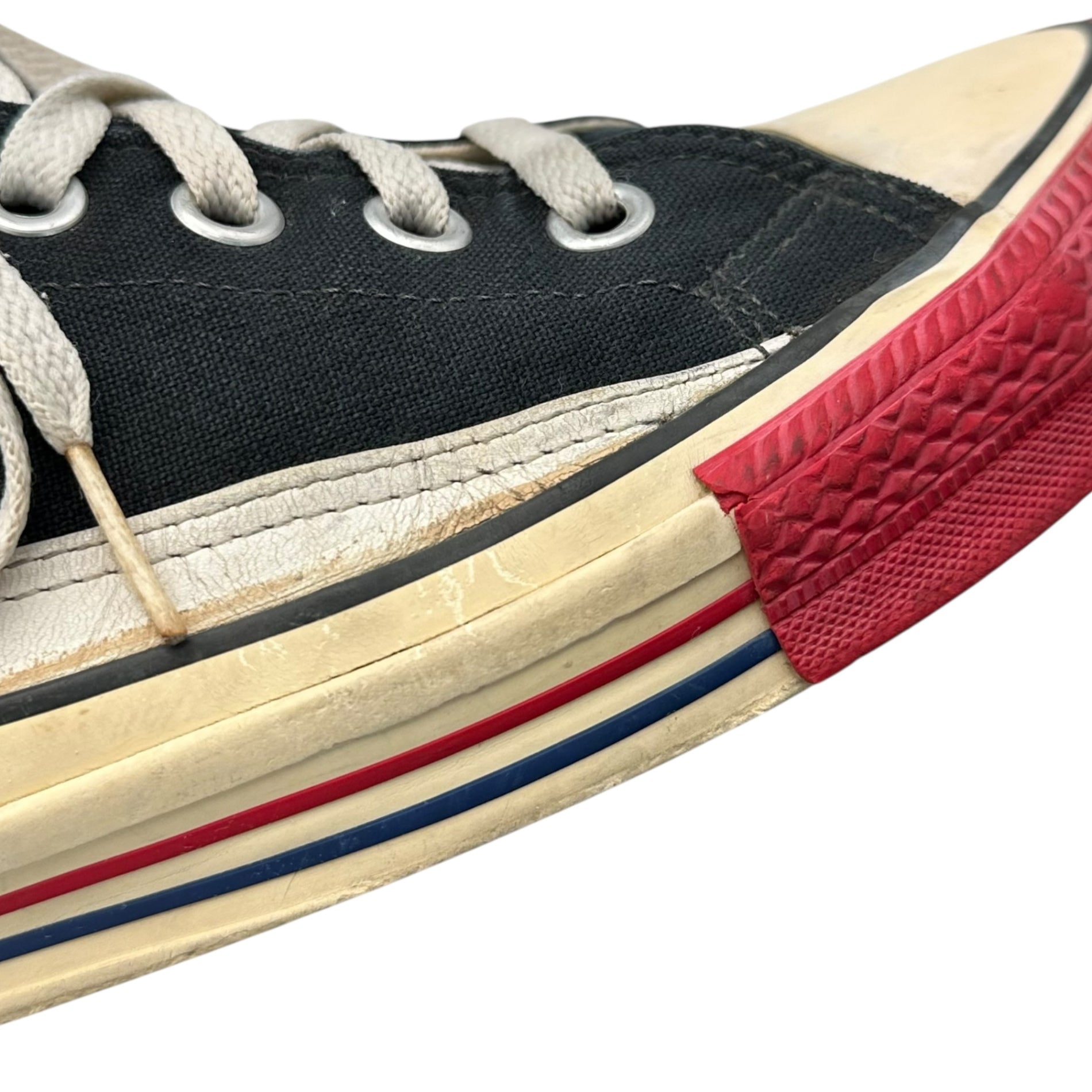 UNDERCOVER(アンダーカバー) 96AW WIRE Period Toe-Painted All Star Type Low-Cut Sneakers ワイヤー期 つま先塗装 オールスター タイプ ローカットスニーカー L(27.5~28.0cm程度) ブラック×ホワイト×レッド 1996年 初期アイテム 稀少 AS型