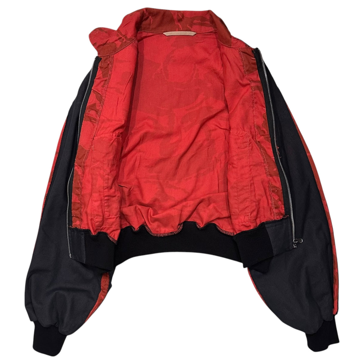 PROTOTYPES(プロトタイプス) 2024AW BONDED HARRINGTON JACKET ボンデッド ハリントン ジャケット 31PT070W01USBR S/M ブラック×レッド VETEMENTS出身ブランド ヴィンテージ加工