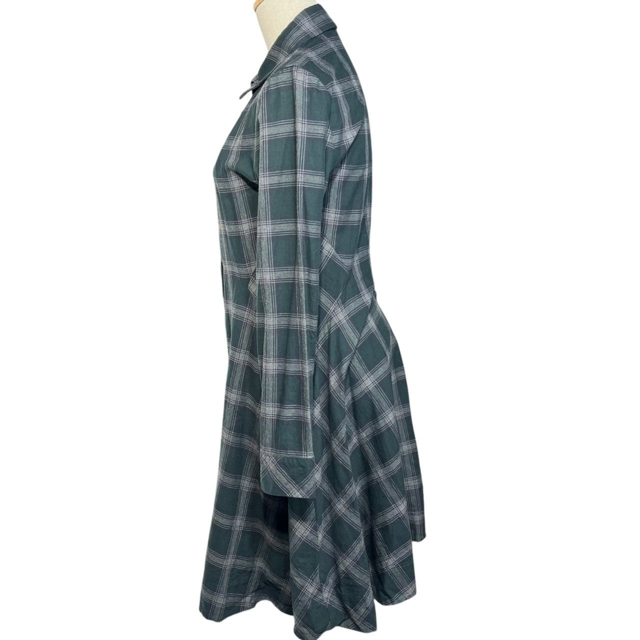 Vivienne Westwood RED LABEL(ヴィヴィアンウエストウッドレッドレーベル) Orb Button Tartan Check Flare Dress オーブ ボタン タータン チェック フレア ワンピース 16-01-582015 3(L程度) グリーン×グレー